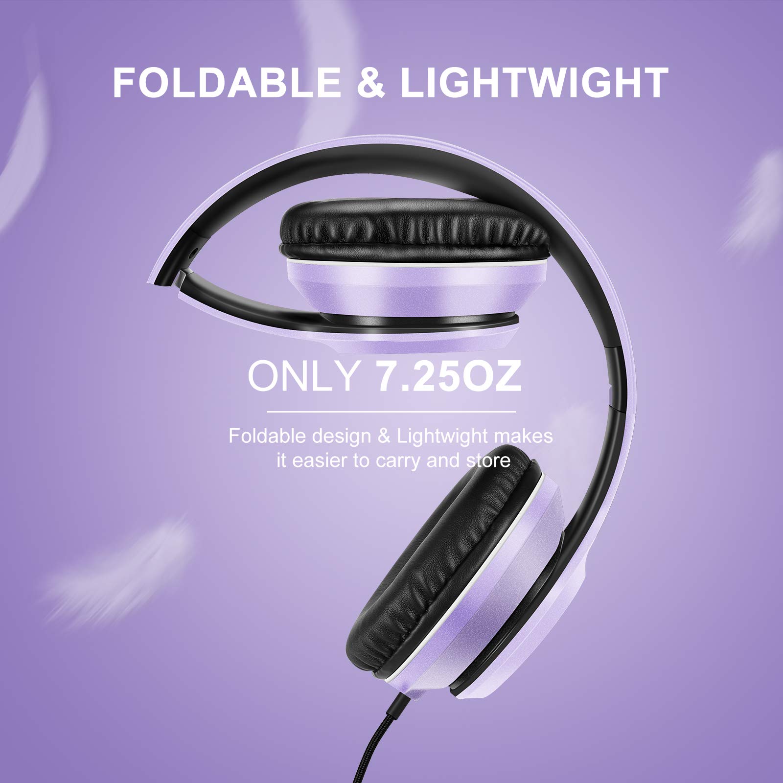 Foto 4 | Auriculares Lorelei X8 Para Colocar Sobre Las Orejas Con Cable Y Micrófono, Color Morado Oscuro - Venta Internacional.