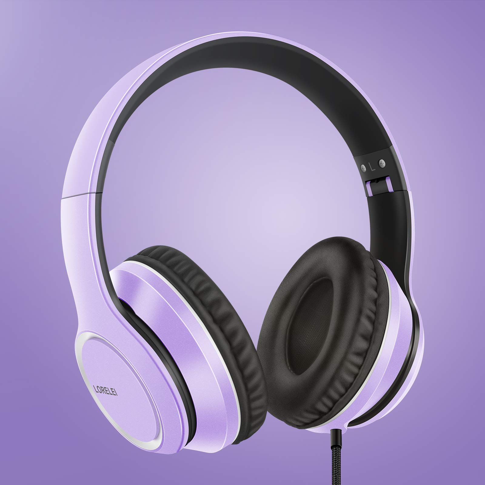 Foto 6 | Auriculares Lorelei X8 Para Colocar Sobre Las Orejas Con Cable Y Micrófono, Color Morado Oscuro - Venta Internacional.