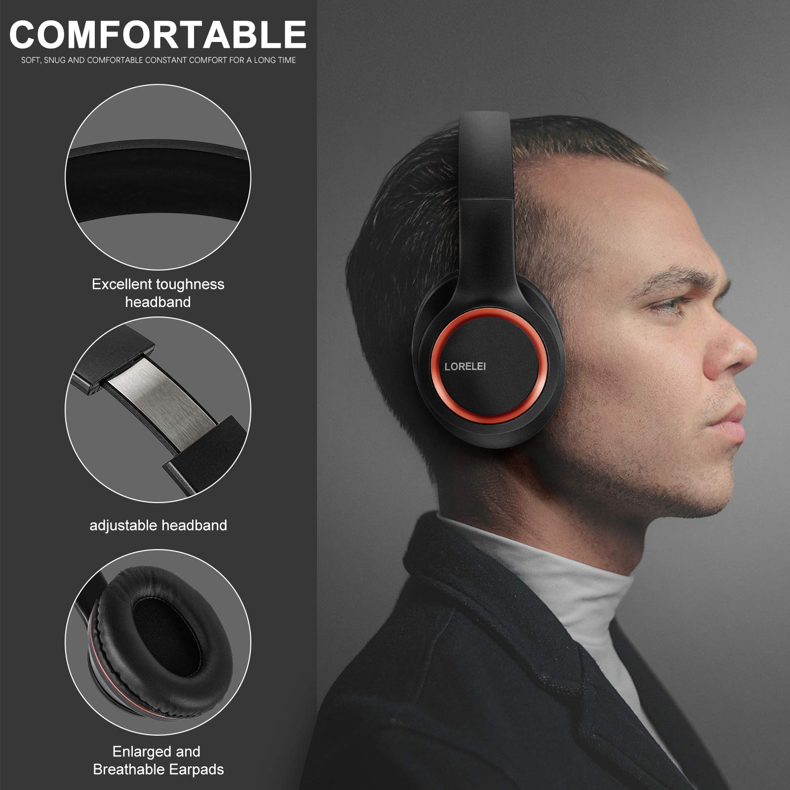 Foto 2 | Auriculares Intraurales Lorelei X8 Con Cable Y Micrófono Space Black - Venta Internacional.