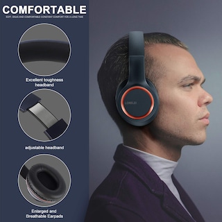 Foto 3 | Auriculares Supraurales Lorelei X8 con Cable y Micrófono Azul Oscuro - Venta Internacional