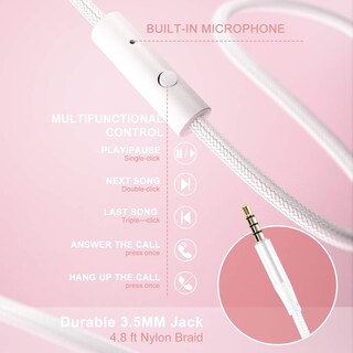 Foto 6 | Auriculares Supraurales Lorelei X8 con Cable y Micrófono Rosa - Venta Internacional