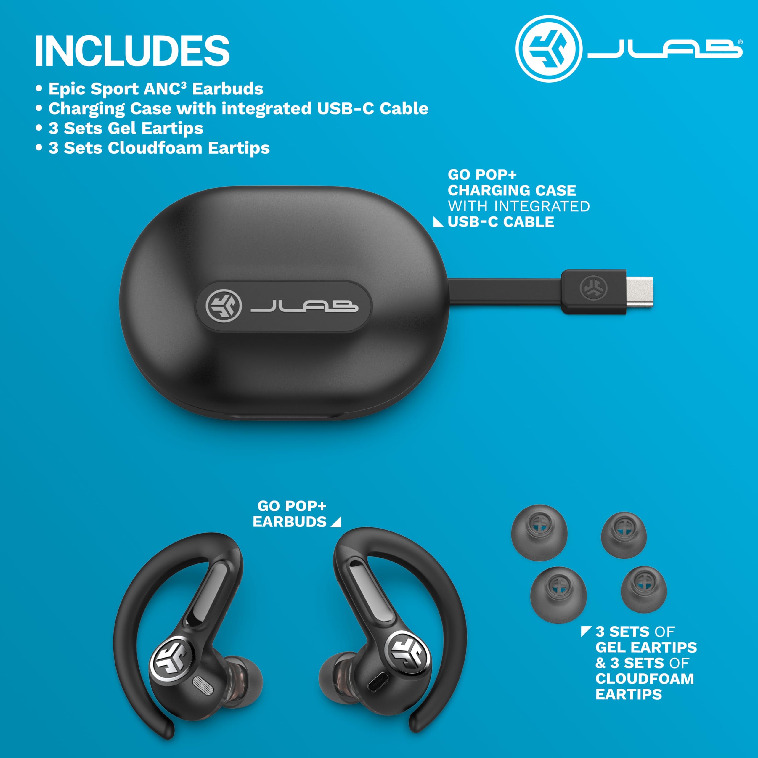 Foto 8 pulgar | Auriculares Bluetooth Jlab Epic Sport Anc 3 Con Controladores Duales Híbridos - Venta Internacional.