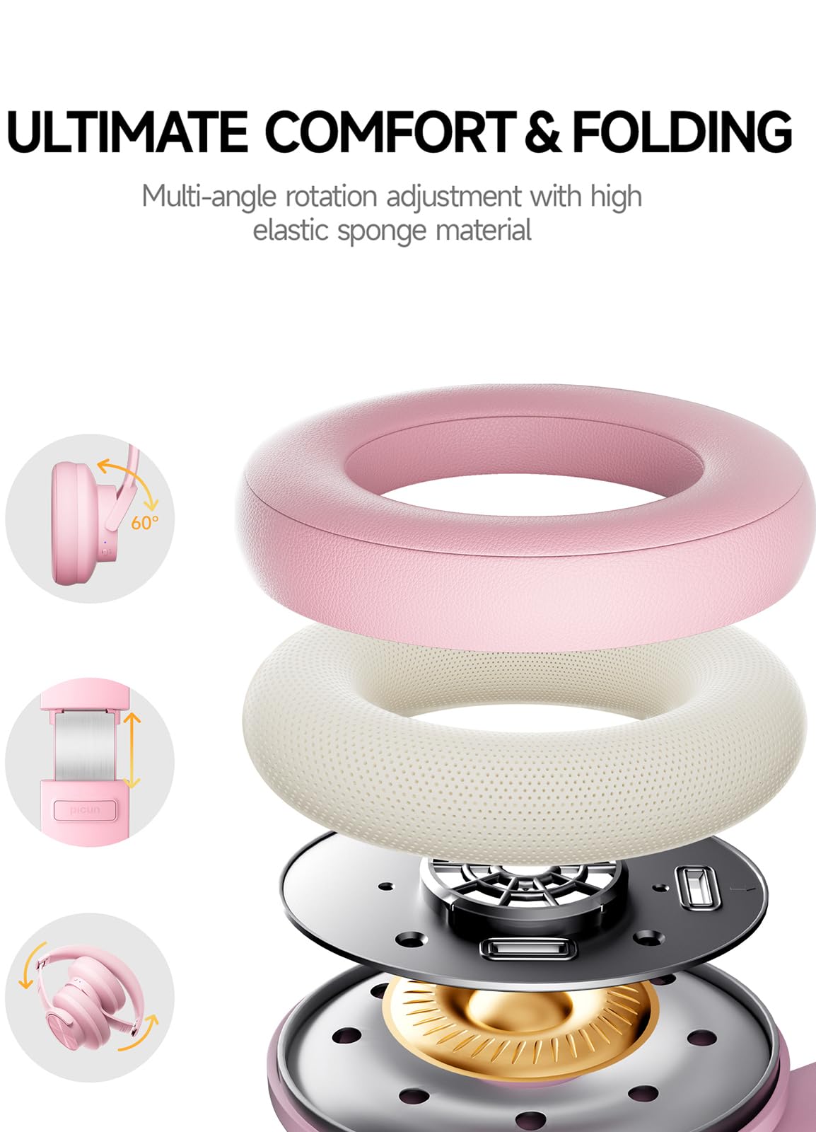 Foto 7 pulgar | Auriculares Inalámbricos Bluetooth Picun B8 120h Music Time Pink - Venta Internacional.