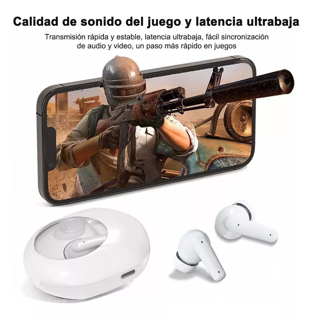 Foto 4 | Audífonos In-ear Inalámbricos Compatibles Con Iphone Android Blanco