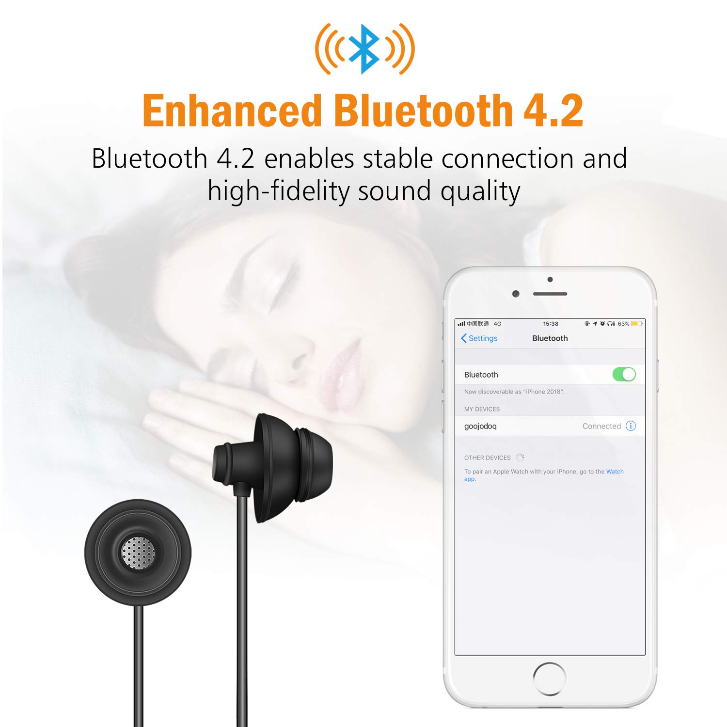 Foto 3 pulgar | Auriculares Bluetooth Para Dormir Goojodoq Inalámbricos Negros - Venta Internacional.