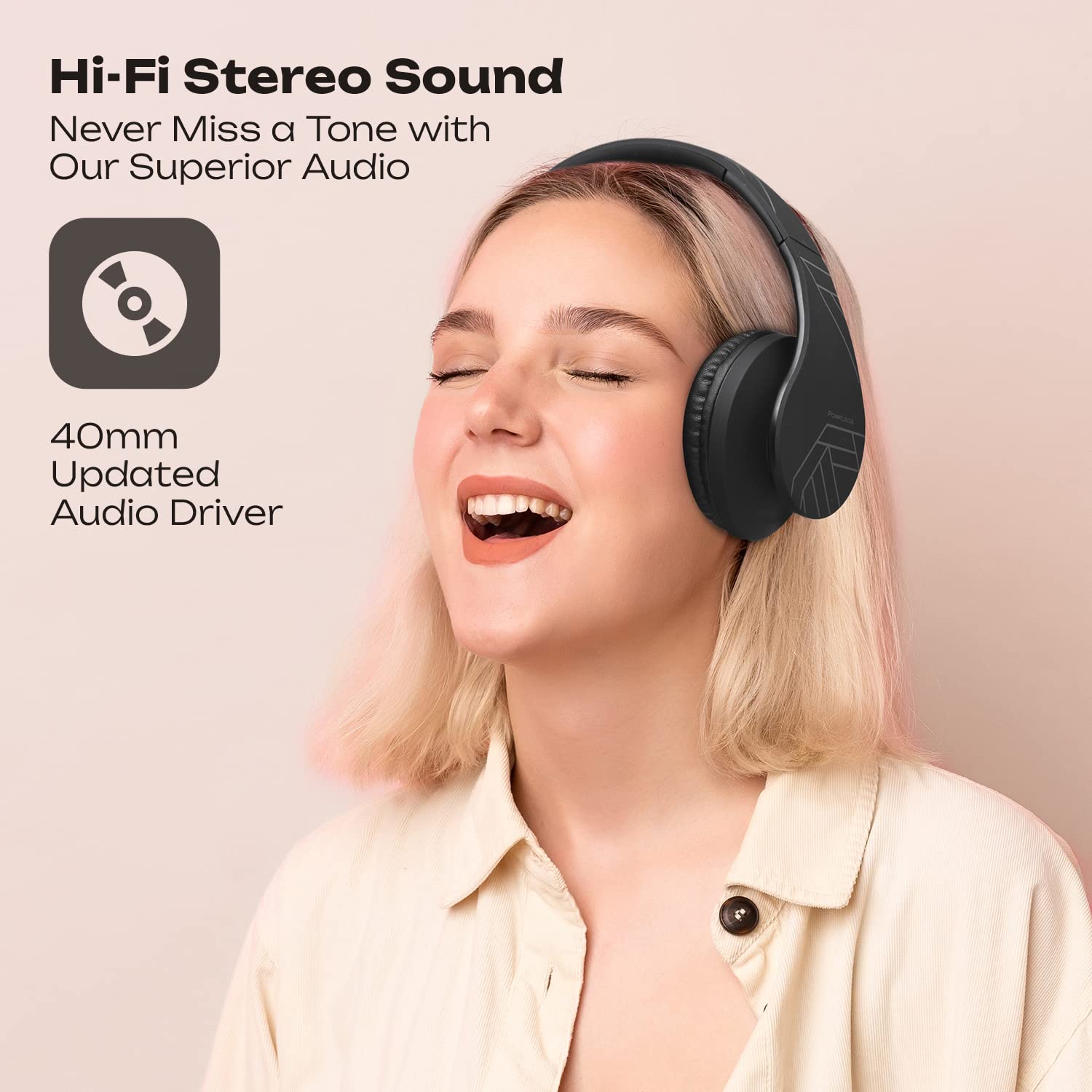 Foto 4 | Auriculares Supraaurales Bluetooth Powerlocus Inalámbricos Negros - Venta Internacional.