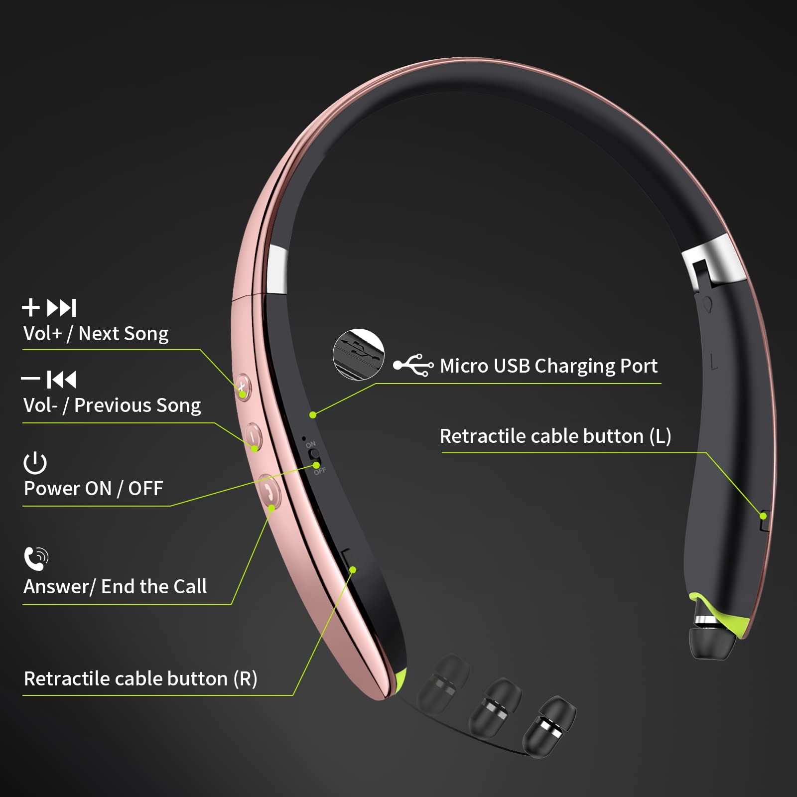 Foto 5 pulgar | Auriculares Bluetooth Galirity Banda para el Cuello - Venta Internacional