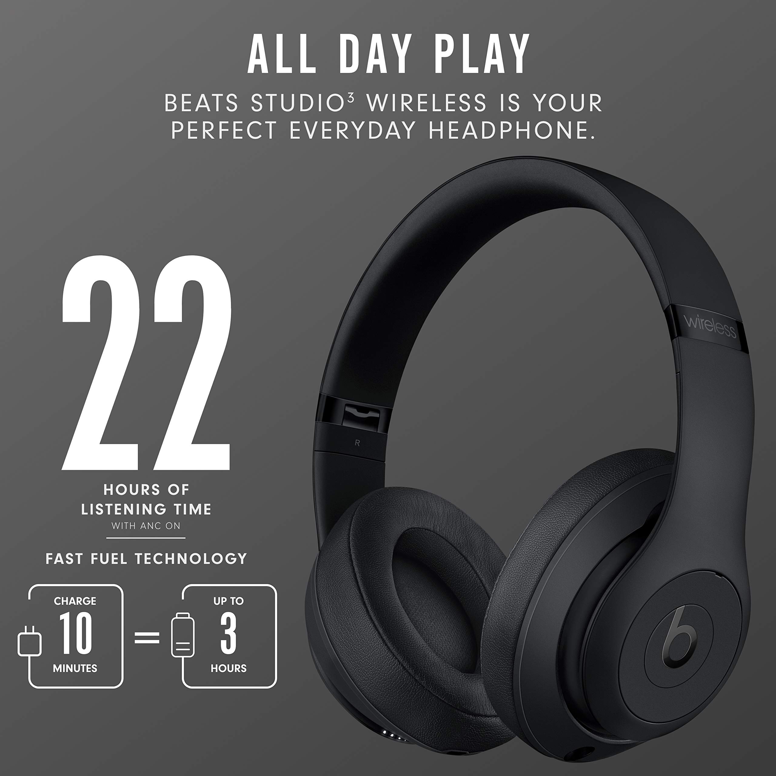 Foto 4 | Auriculares Inalámbricos Beats Studio3 con Cancelación de Ruido Negros - Venta Internacional