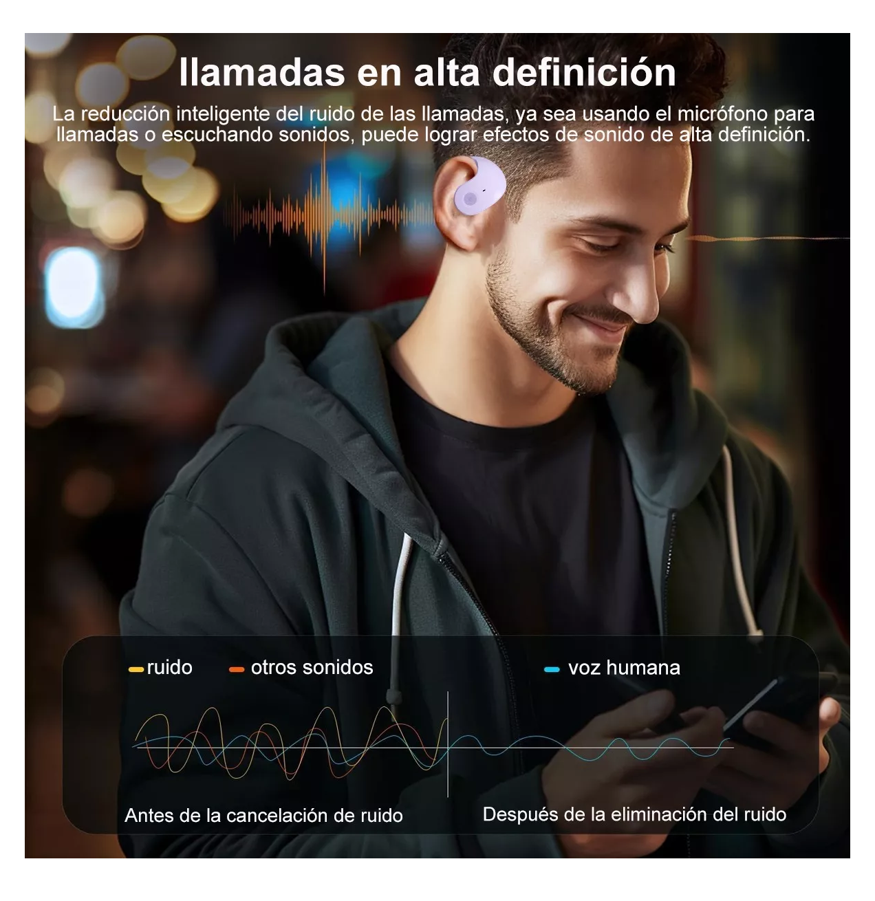 Foto 6 pulgar | Audífonos Inalambricos Bluetooth Deportivos Gamer Auricular Violeta