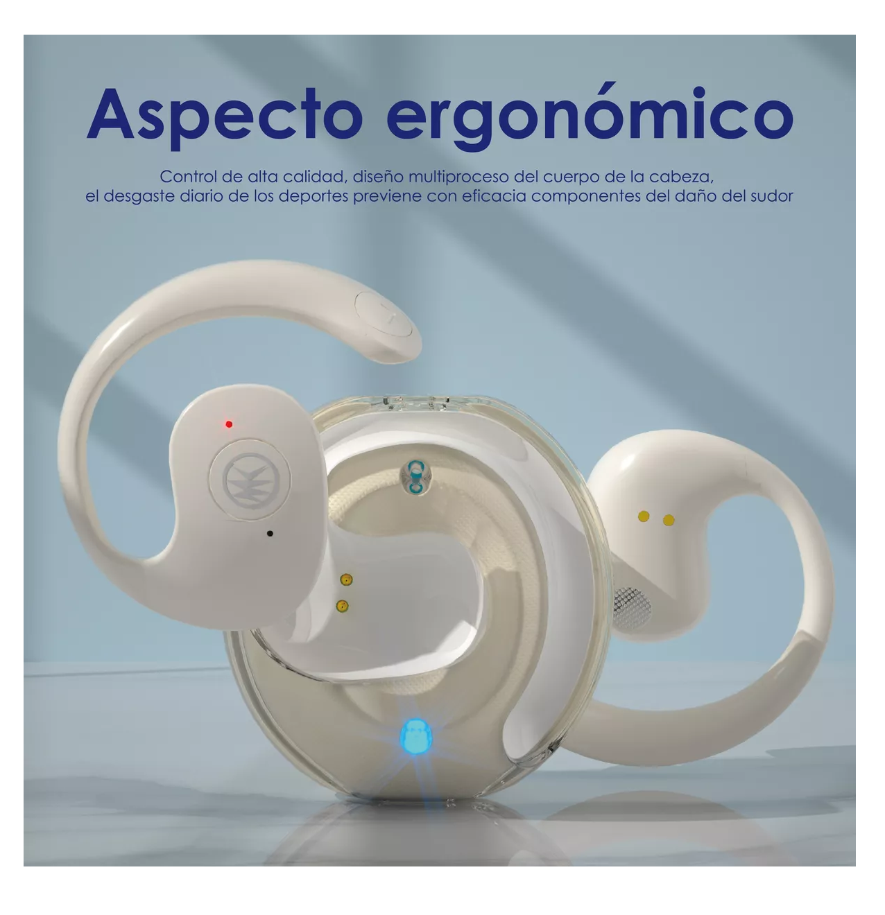 Foto 3 | Auriculares Deportivos Bluetooth Con Oreja Colgante Beige