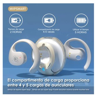 Foto 4 | Auriculares Deportivos Bluetooth Con Oreja Colgante Beige