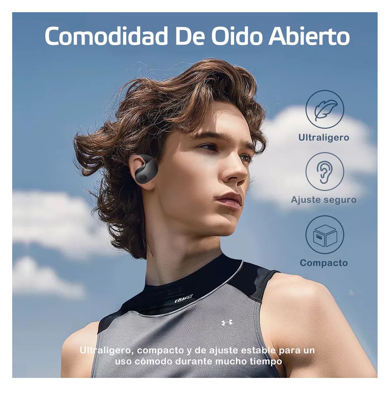 Foto 2 | Audífonos In-ear Inalámbricos Deportivos Auricular Bluetooth Negro