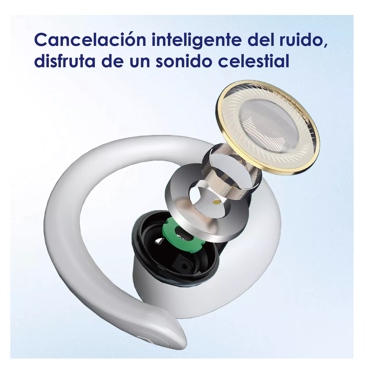 Foto 6 pulgar | Auriculares Deportivos Bluetooth Con Oreja Colgante Beige