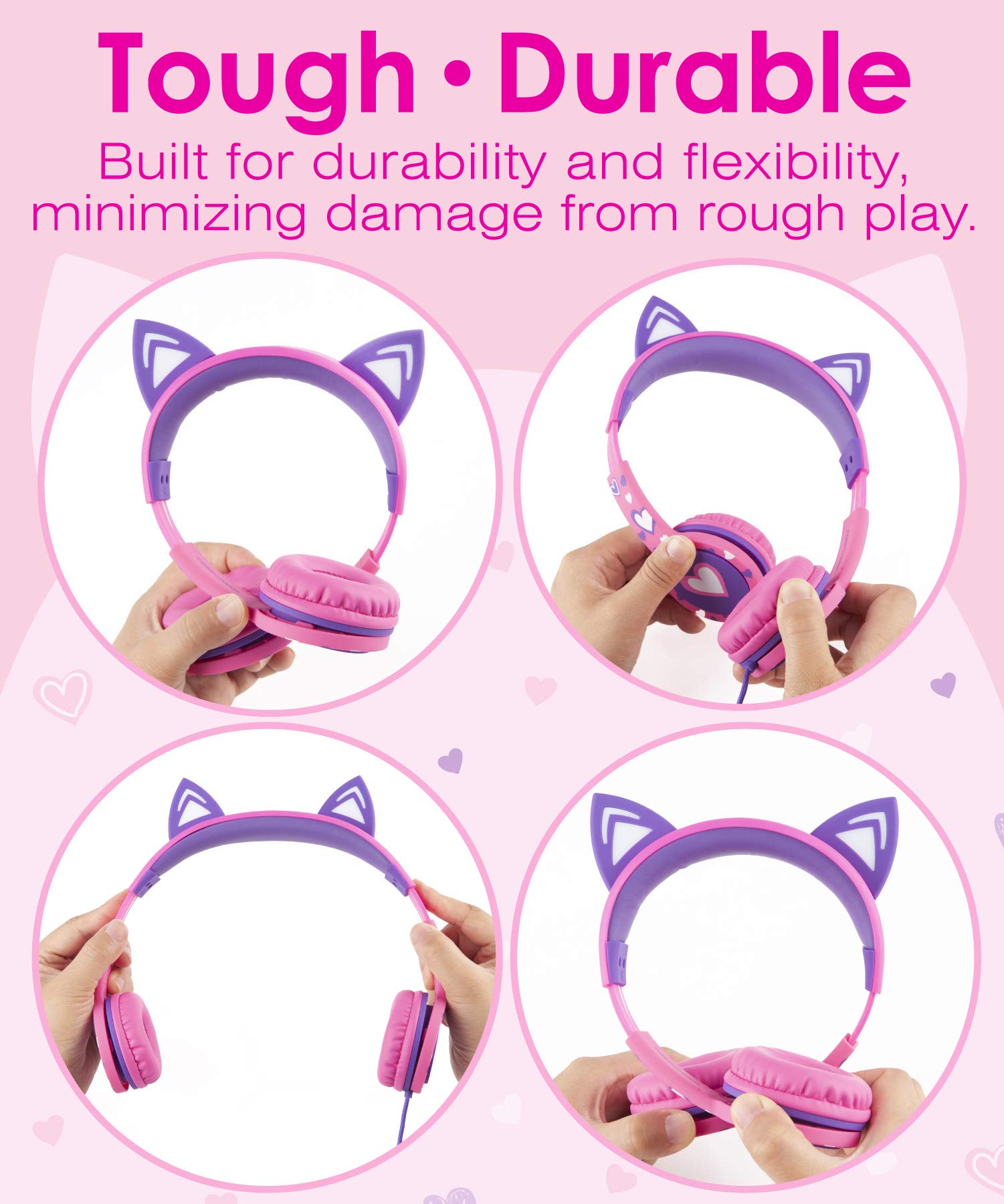 Foto 4 pulgar | Auriculares Fospower Kids Con Led Cat Ears, Límite De Volumen Seguro - Venta Internacional.