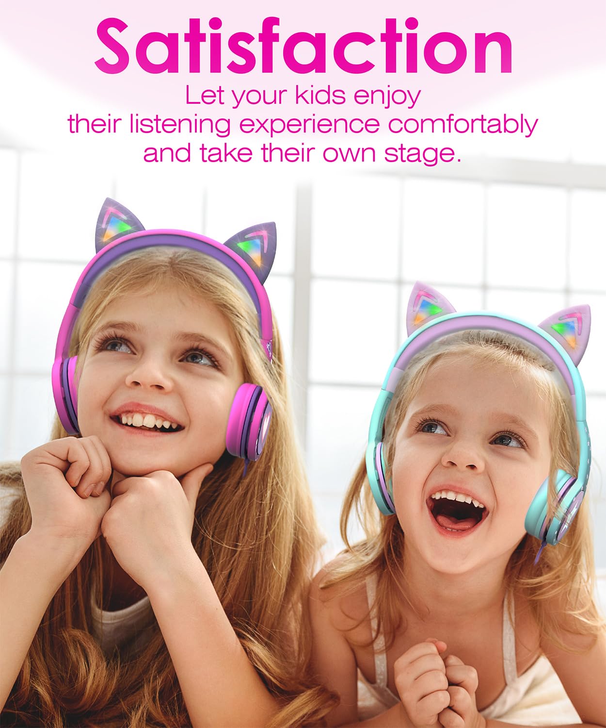 Foto 8 pulgar | Auriculares Fospower Kids Con Led Cat Ears, Límite De Volumen Seguro - Venta Internacional.