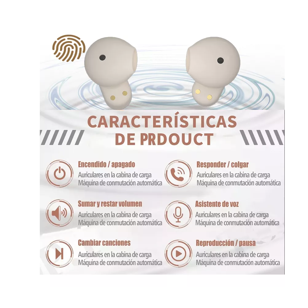 Foto 4 pulgar | Auriculares Inalámbricos Belug Bluetooth Beige