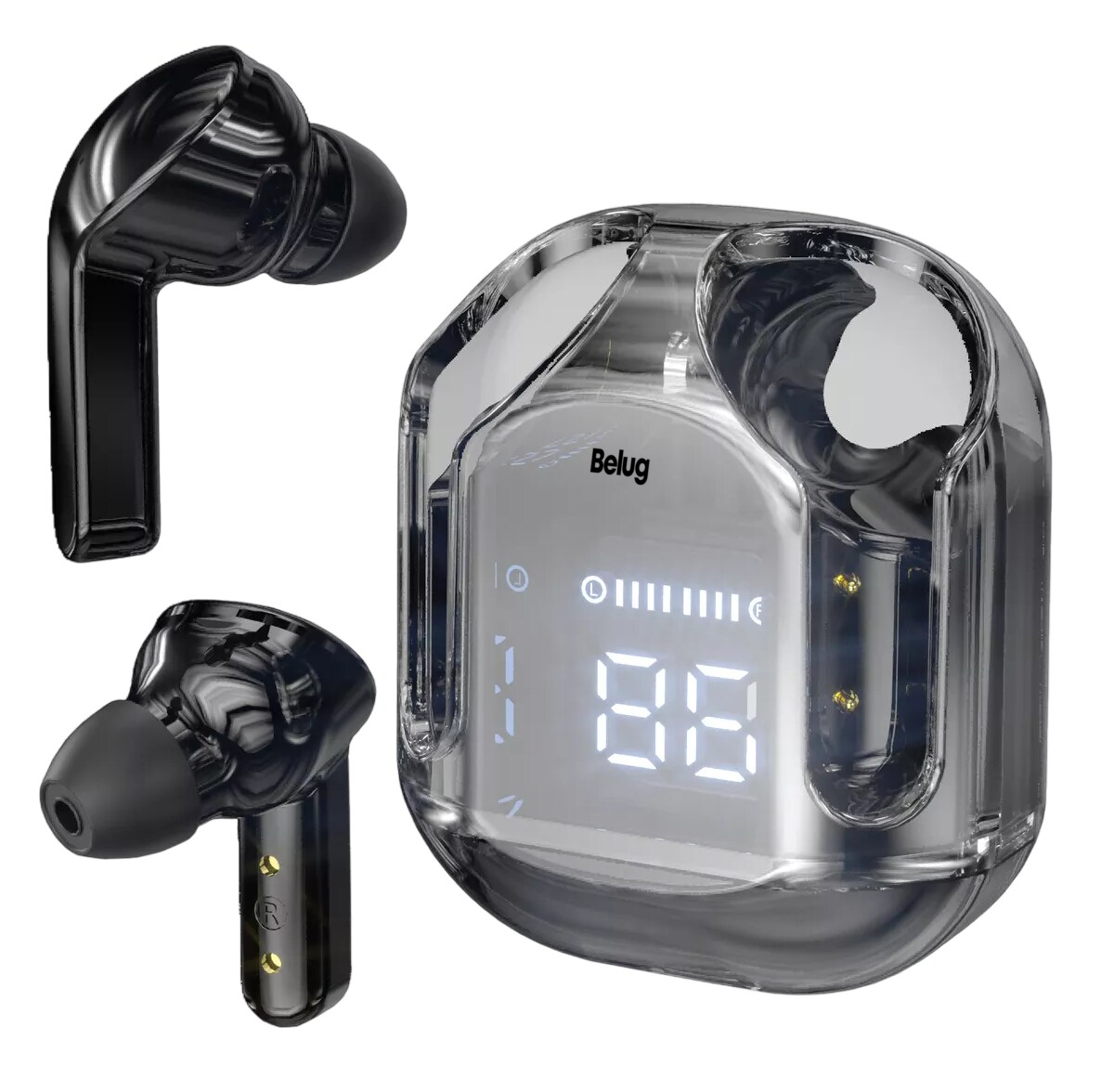 Foto 2 pulgar | Audífonos Inalámbricos Bluetooth Transparente Auriculares Negro