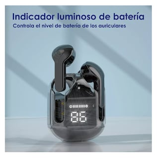 Foto 2 | Audífonos Inalámbricos Bluetooth Transparente Auriculares Negro