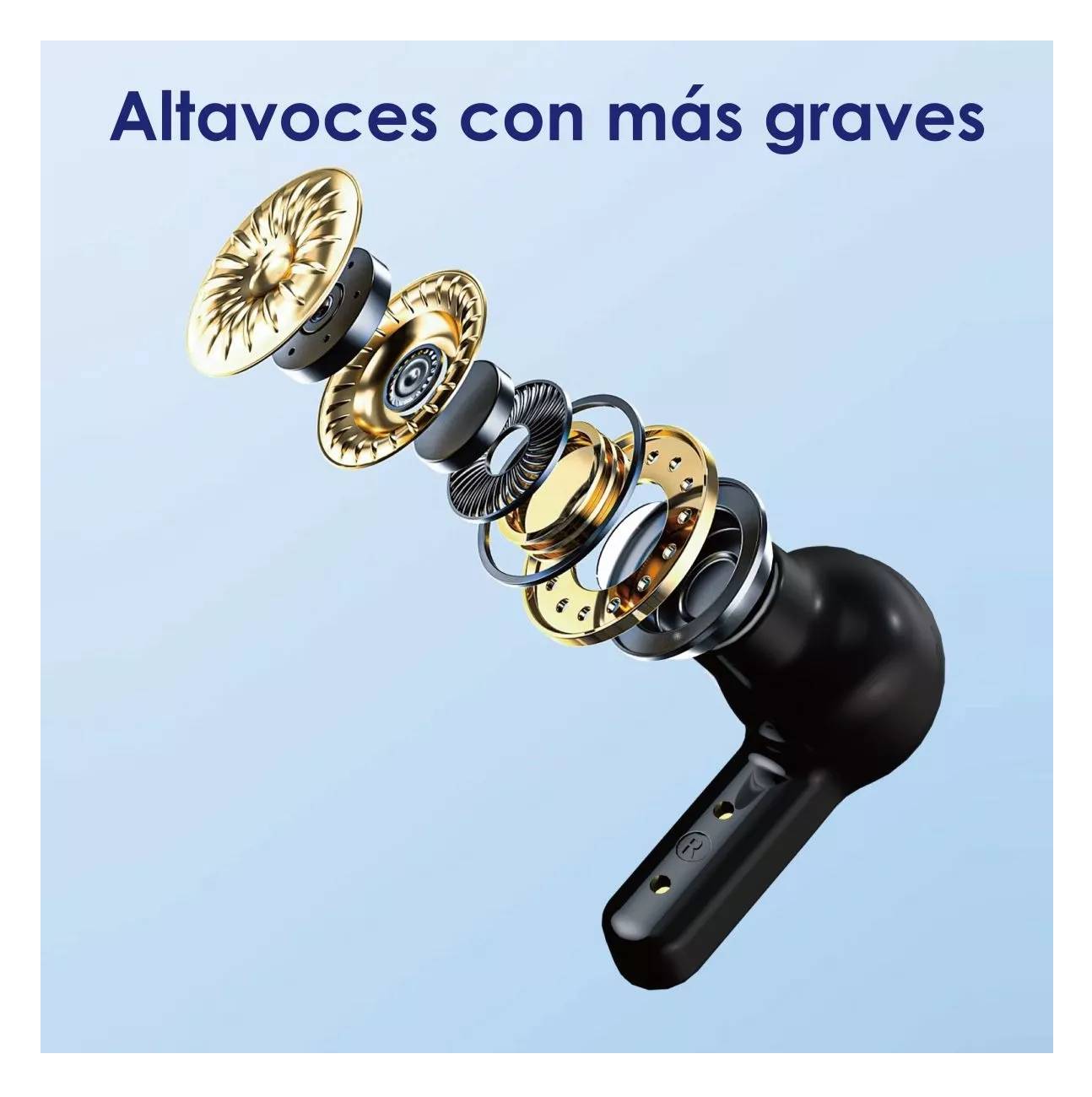 Foto 6 pulgar | Audífonos Inalámbricos Bluetooth Transparente Auriculares Negro