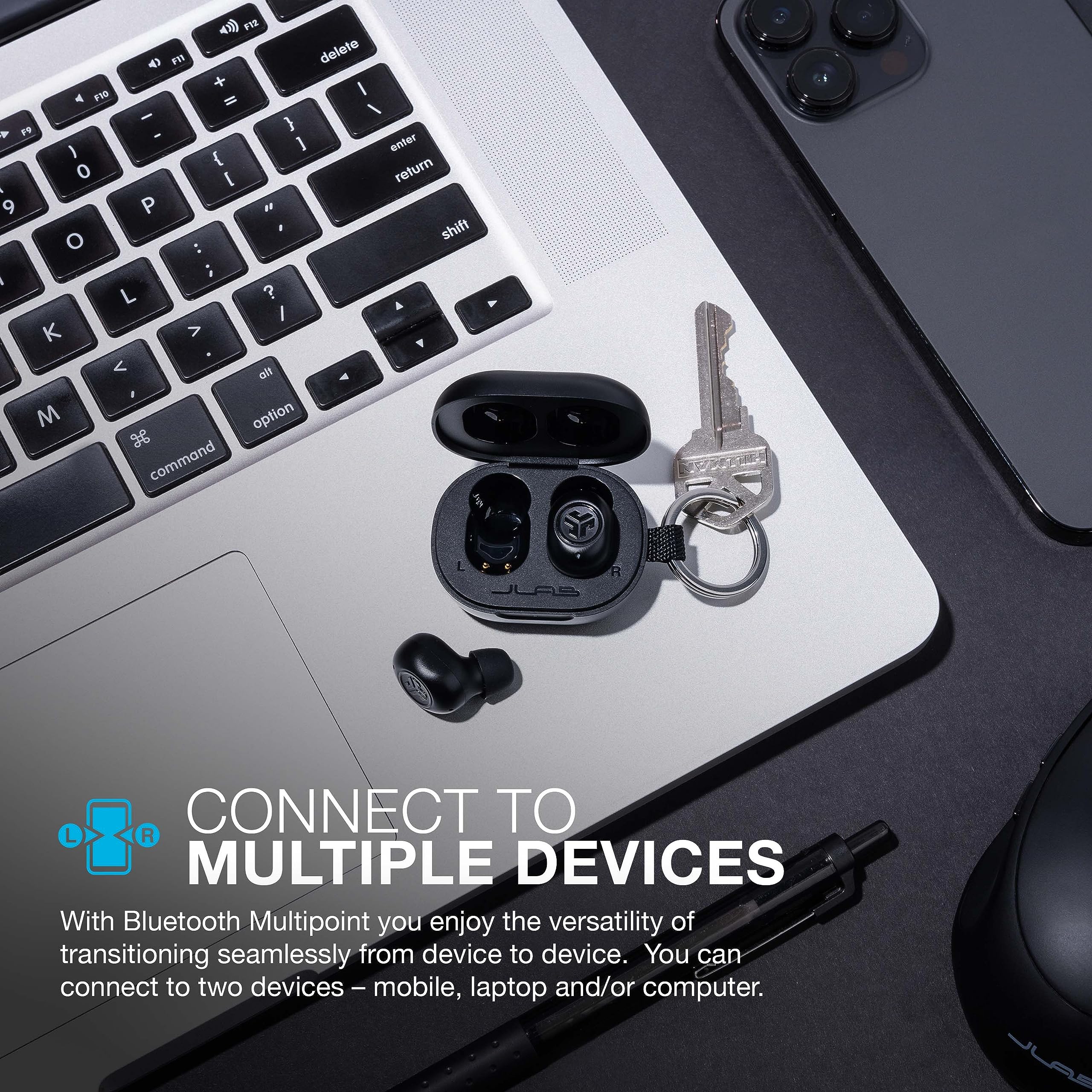 Foto 3 | Auriculares Bluetooth Jlab Jbuds Mini Con Funda De Carga Negra - Venta Internacional.