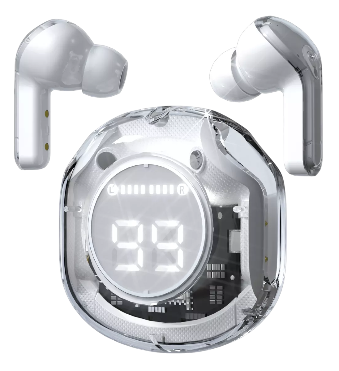 Auriculares In-ear Inalámbricos Belug Cristal con Led Blanco