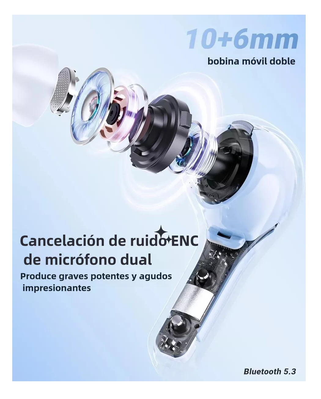Foto 3 pulgar | Audífonos Inalámbricos Belug Ipx4 Azul