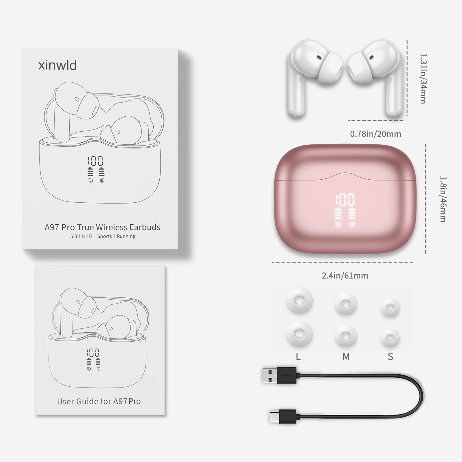 Foto 7 pulgar | Auriculares Inalámbricos Xinwld Bluetooth 5.3 40h Playtime - Venta Internacional.
