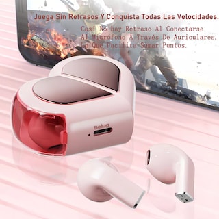 Foto 3 | Audífonos Bmani Auriculares Bluetooth Inalámbricos Corazón Rosa Belug