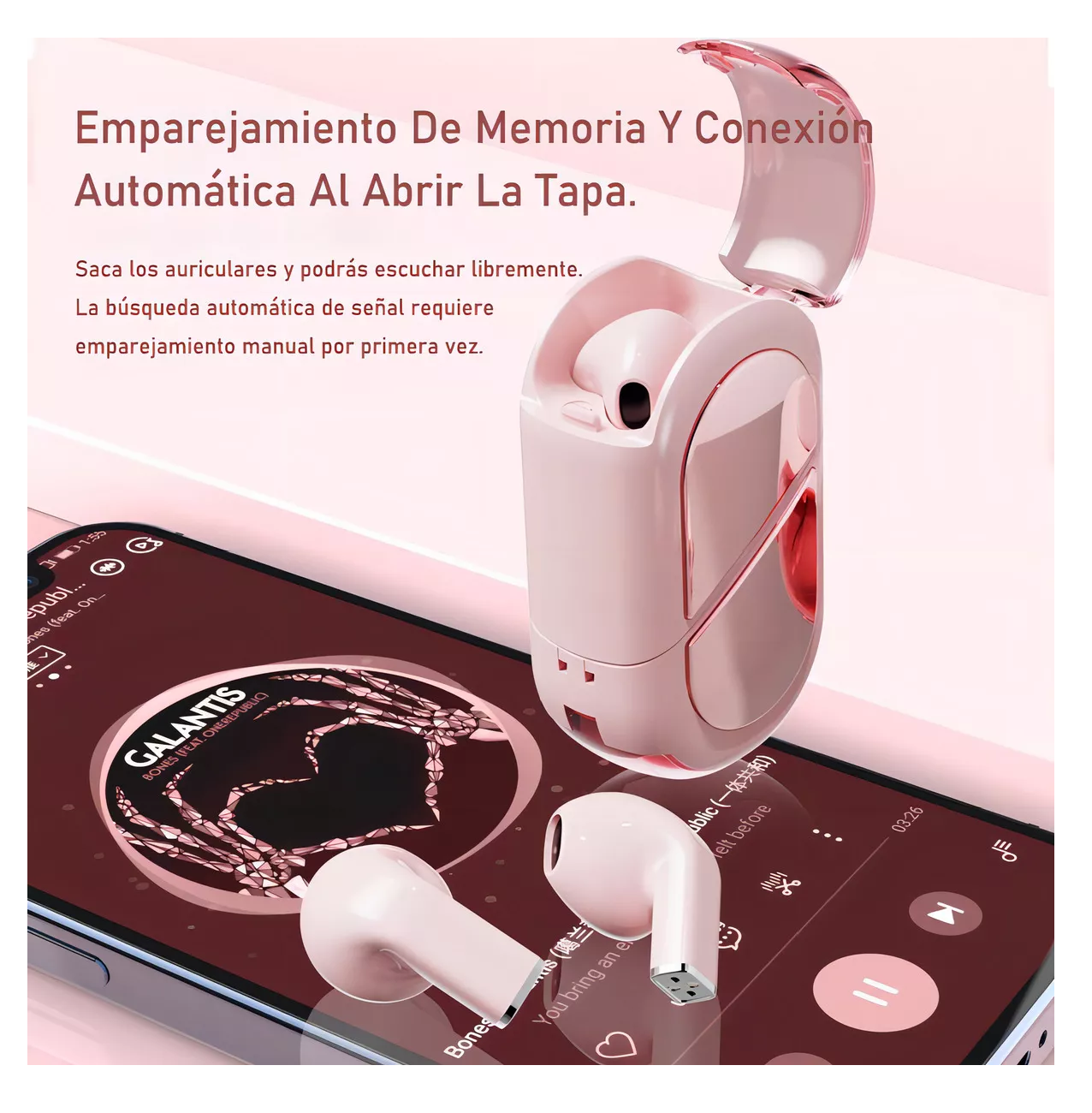 Foto 4 pulgar | Audífonos Bmani Auriculares Bluetooth Inalámbricos Corazon Rosa