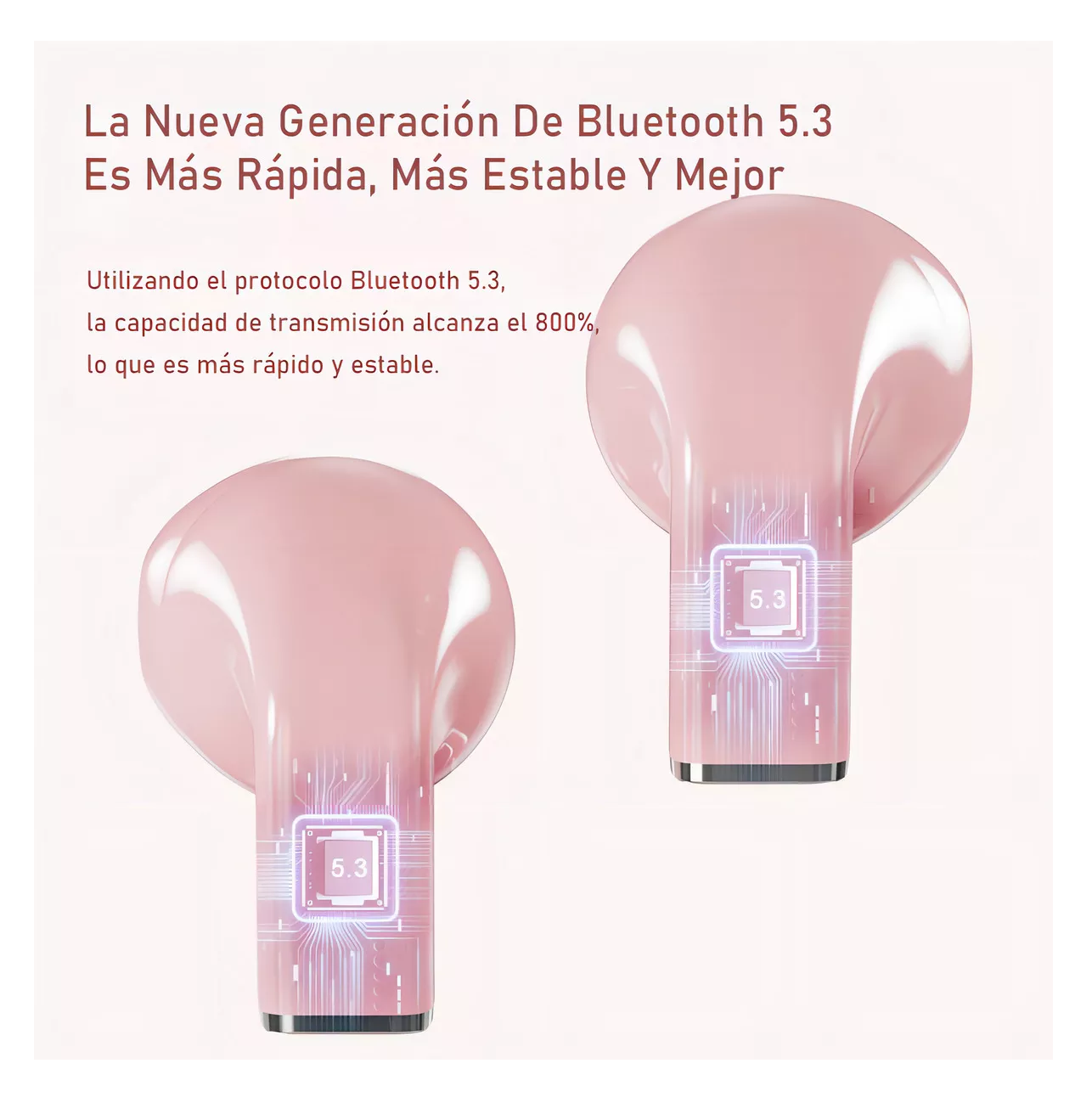 Foto 5 pulgar | Audífonos Bmani Auriculares Bluetooth Inalámbricos Corazon Rosa