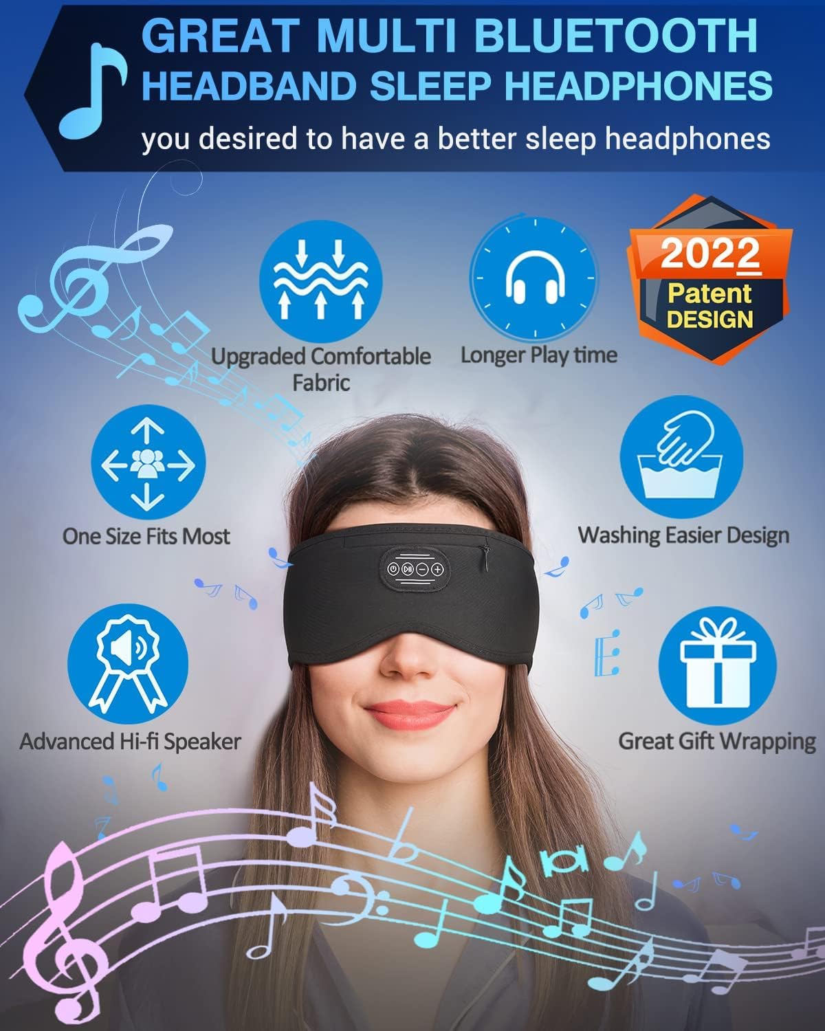 Foto 7 pulgar | Auriculares Para Dormir, Máscara Para Dormir, Bluetooth, Cómodos, Inalámbricos - Venta Internacional.