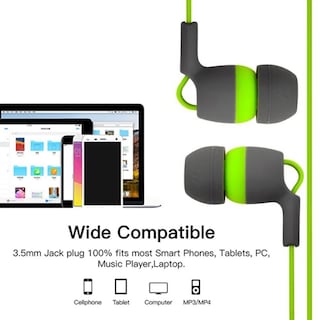 Foto 2 | Auricular Axxis 767 Con Micrófono, Cable Plano Y Control De Llamadas, Color Gris Y Verde - Venta Internacional.