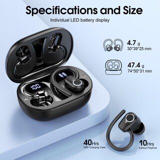 Foto 6 | Auriculares Inalámbricos Poounur H9 Bluetooth 5.3 Sport 50h Ip7 Impermeables - Venta Internacional