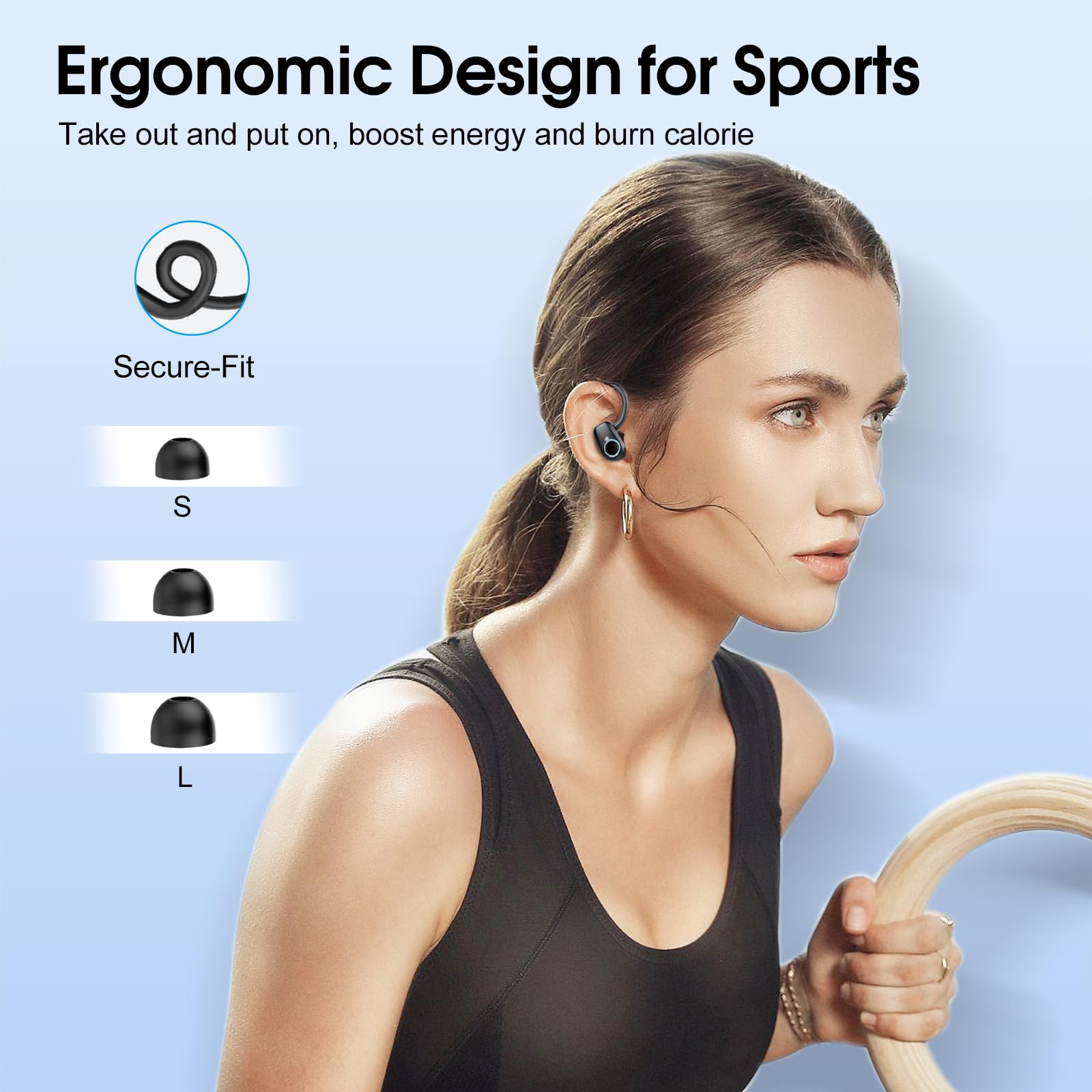 Foto 8 pulgar | Auriculares Inalámbricos Poounur H9 Bluetooth 5.3 Sport 50h Ip7 Impermeables - Venta Internacional