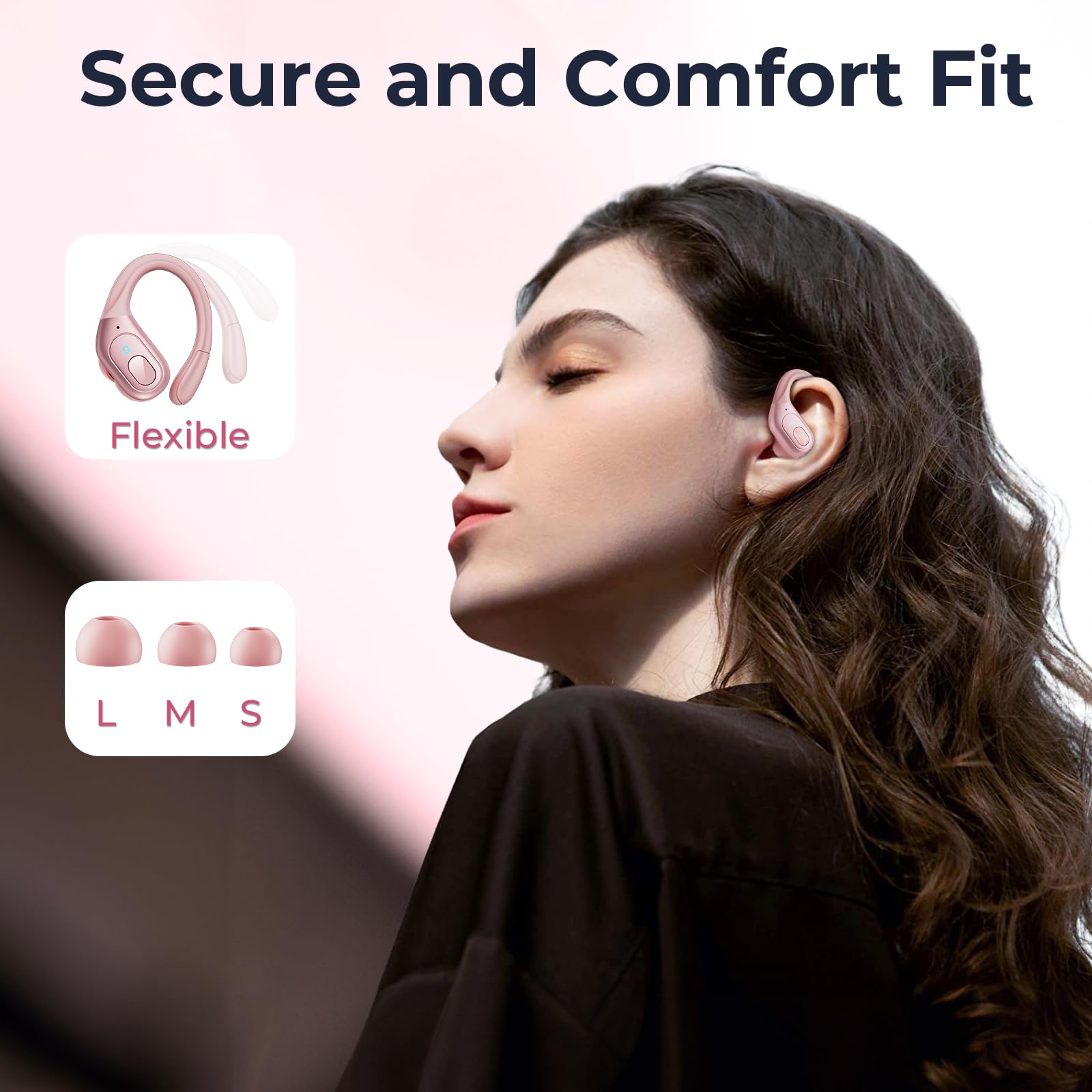 Foto 5 pulgar | Audífonos In Ear Occiam Rosas con Bluetooth-Venta Internacional