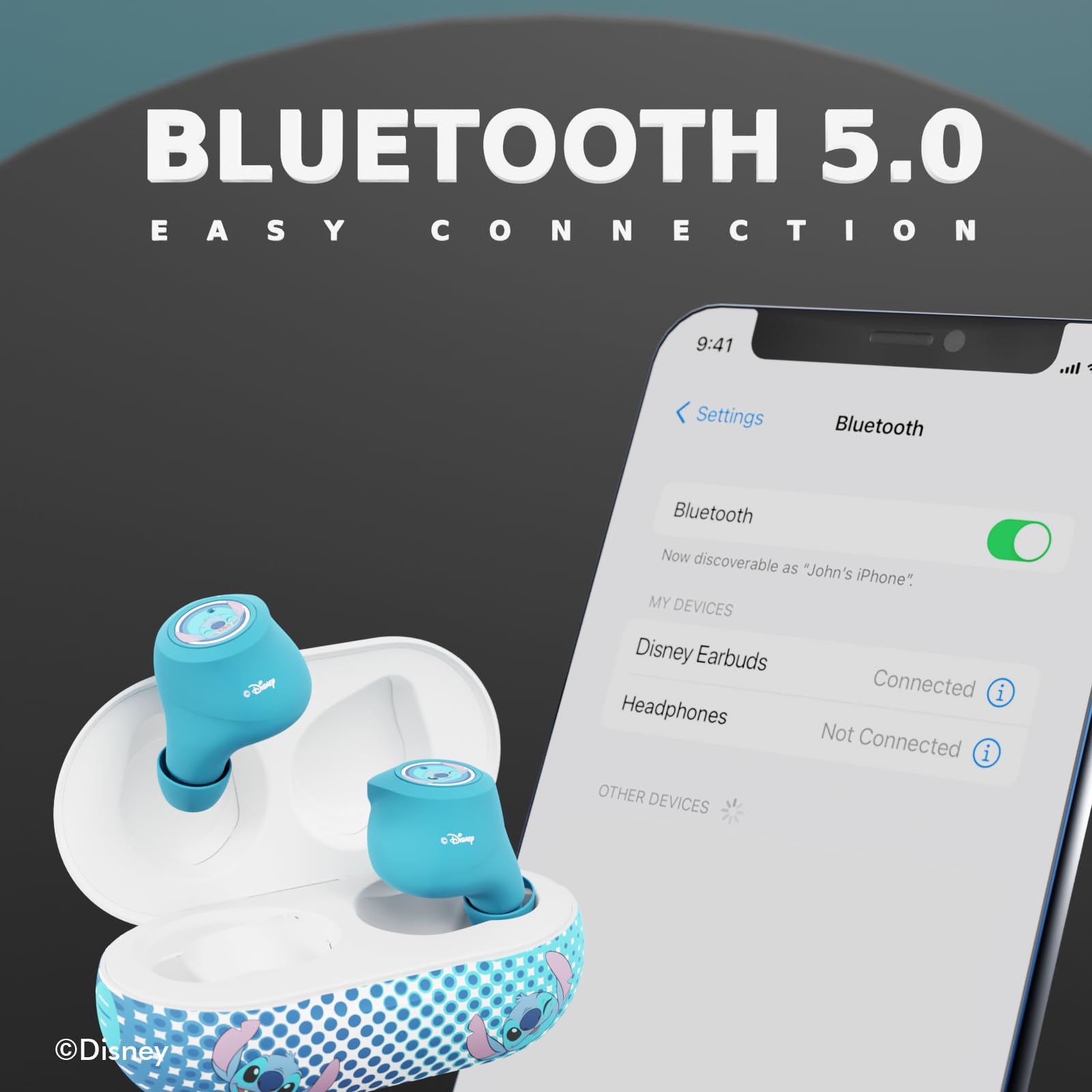 Foto 7 pulgar | Auriculares Bluetooth Ijoy Disney Lilo And Stitch Con Funda De Carga - Venta Internacional.