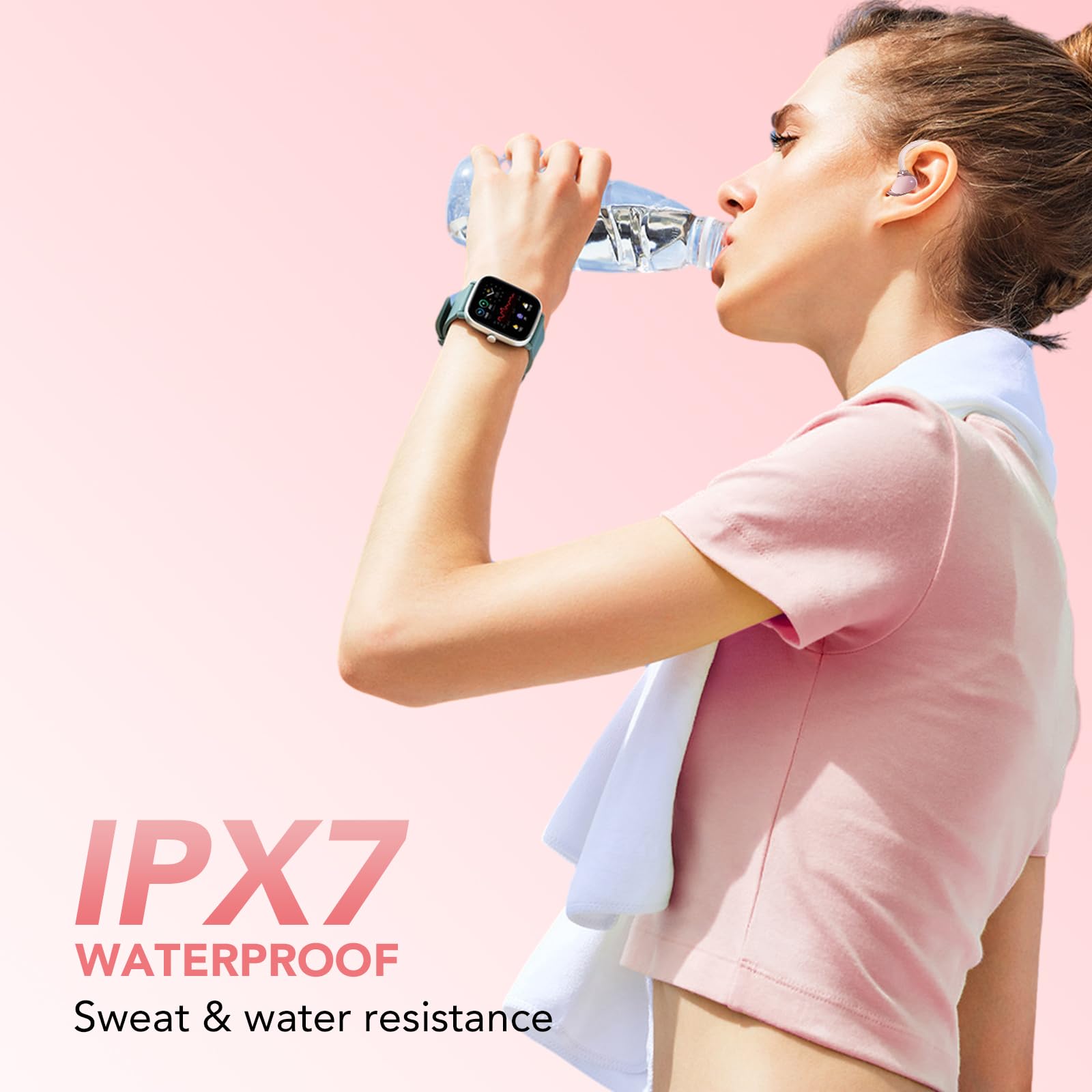Foto 5 pulgar | Auriculares Inalámbricos Qxq Sport Bluetooth 5.3 60hrs Play Ipx7 Rosa - Venta Internacional.