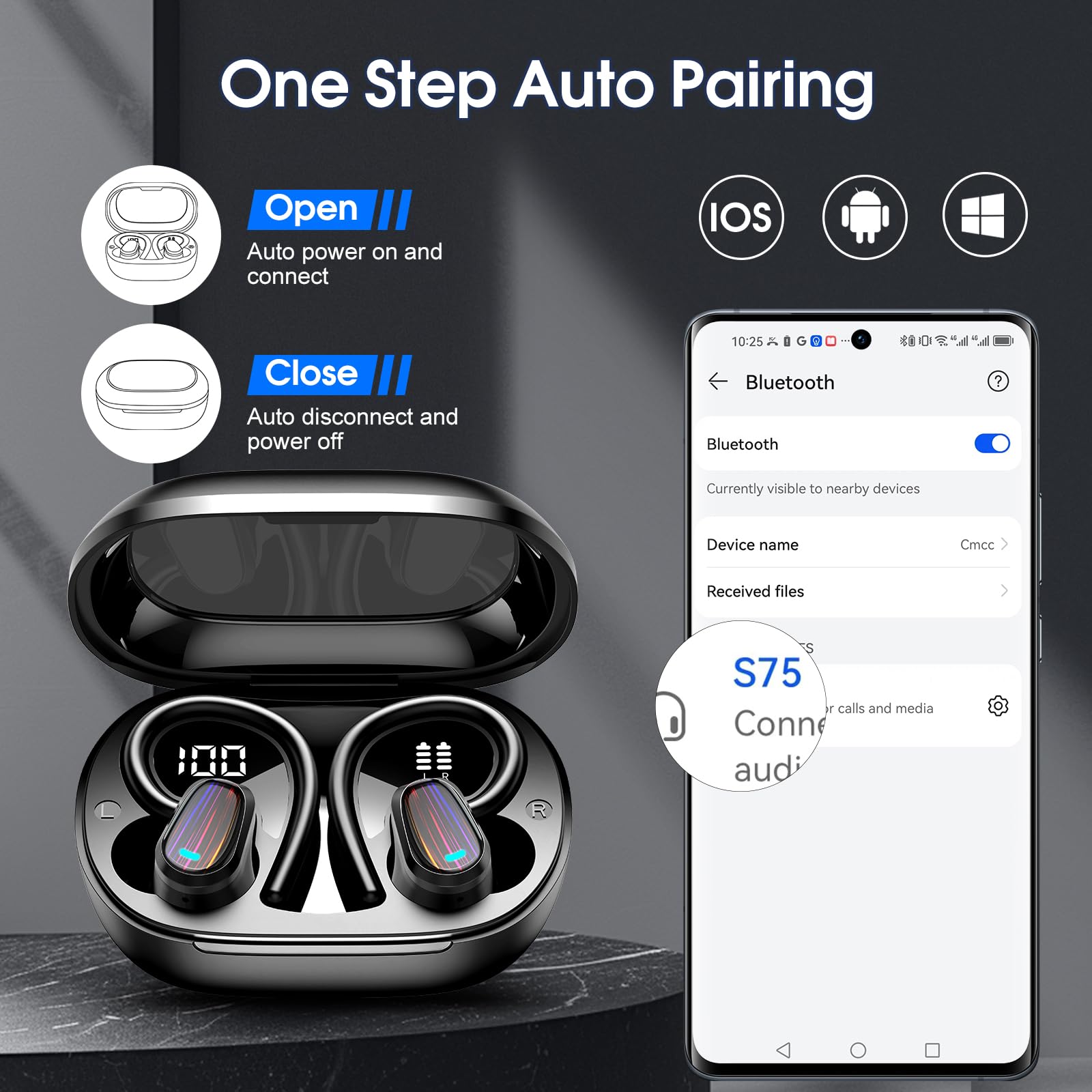 Foto 7 pulgar | Auriculares Inalámbricos Oyib Bluetooth 5.4 Sport 50h Negros - Venta Internacional.