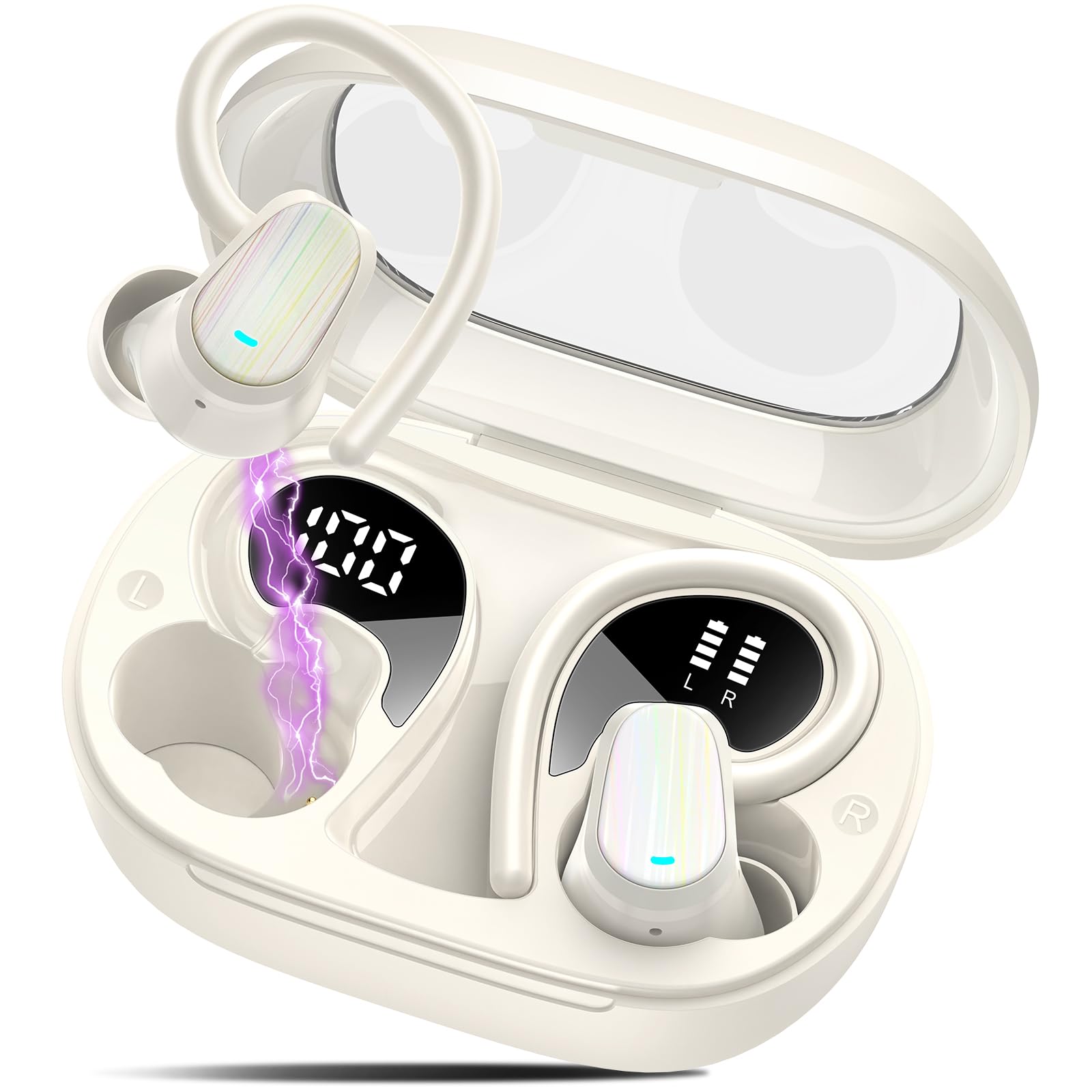 Auriculares Inalámbricos Oyib Bluetooth 5.4 Sport 50h Blancos - Venta Internacional