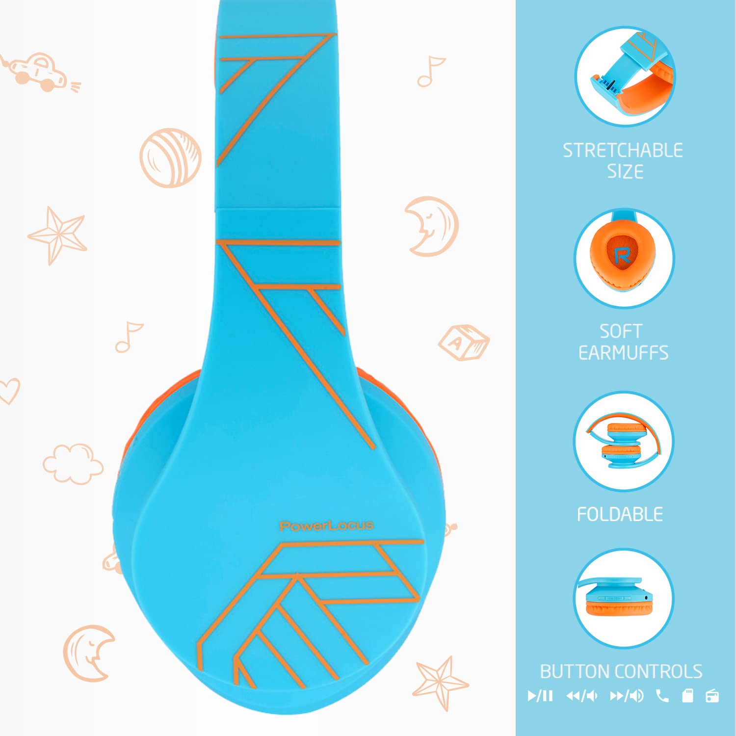 Foto 3 pulgar | Auriculares Inalámbricos Powerlocus P2 Bluetooth Para Niños Con Micrófono De 85 Db - Venta Internacional.