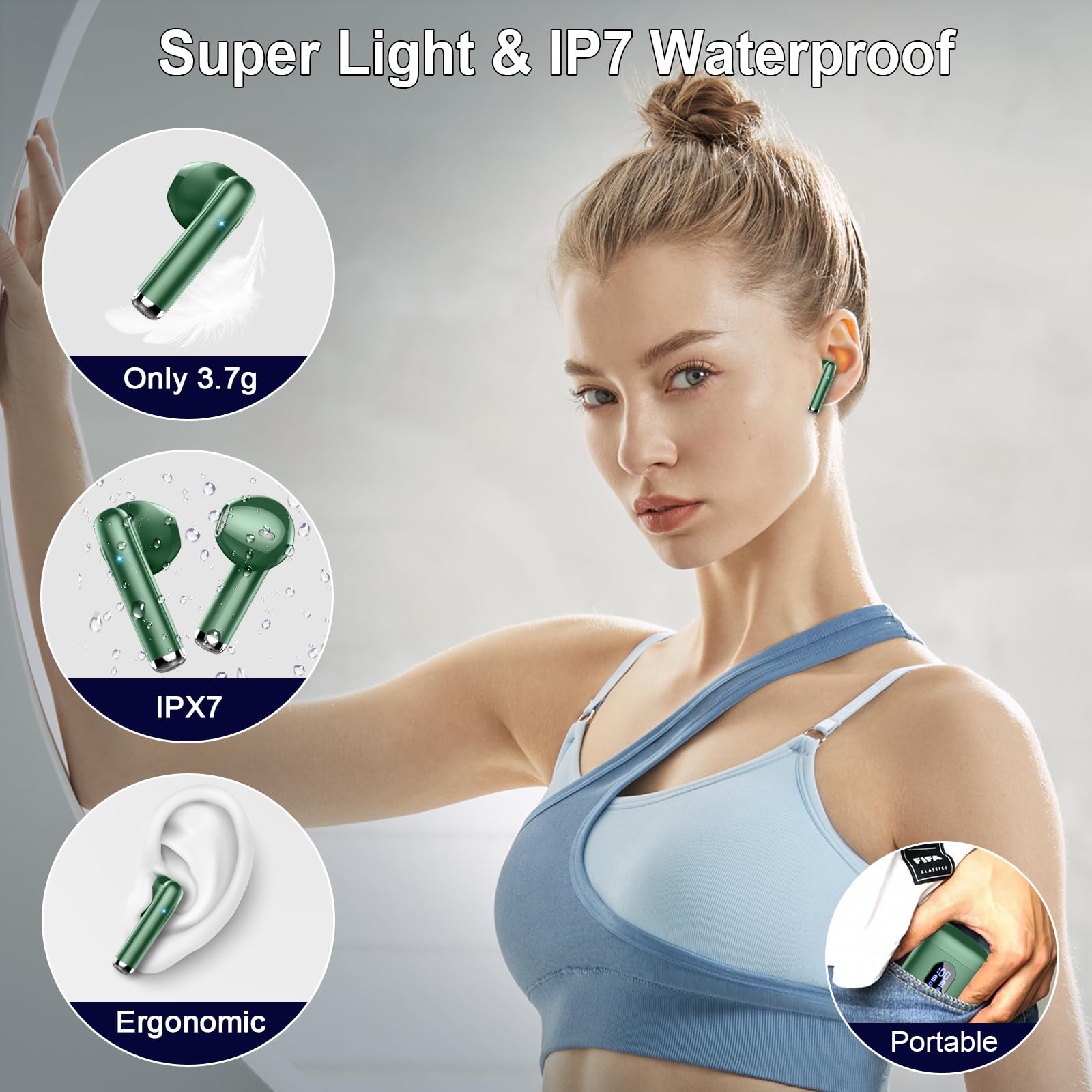 Foto 7 pulgar | Auriculares Inalámbricos Bluetooth Rinsmola Md053 Hi-fi Stereo Ip7 - Venta Internacional