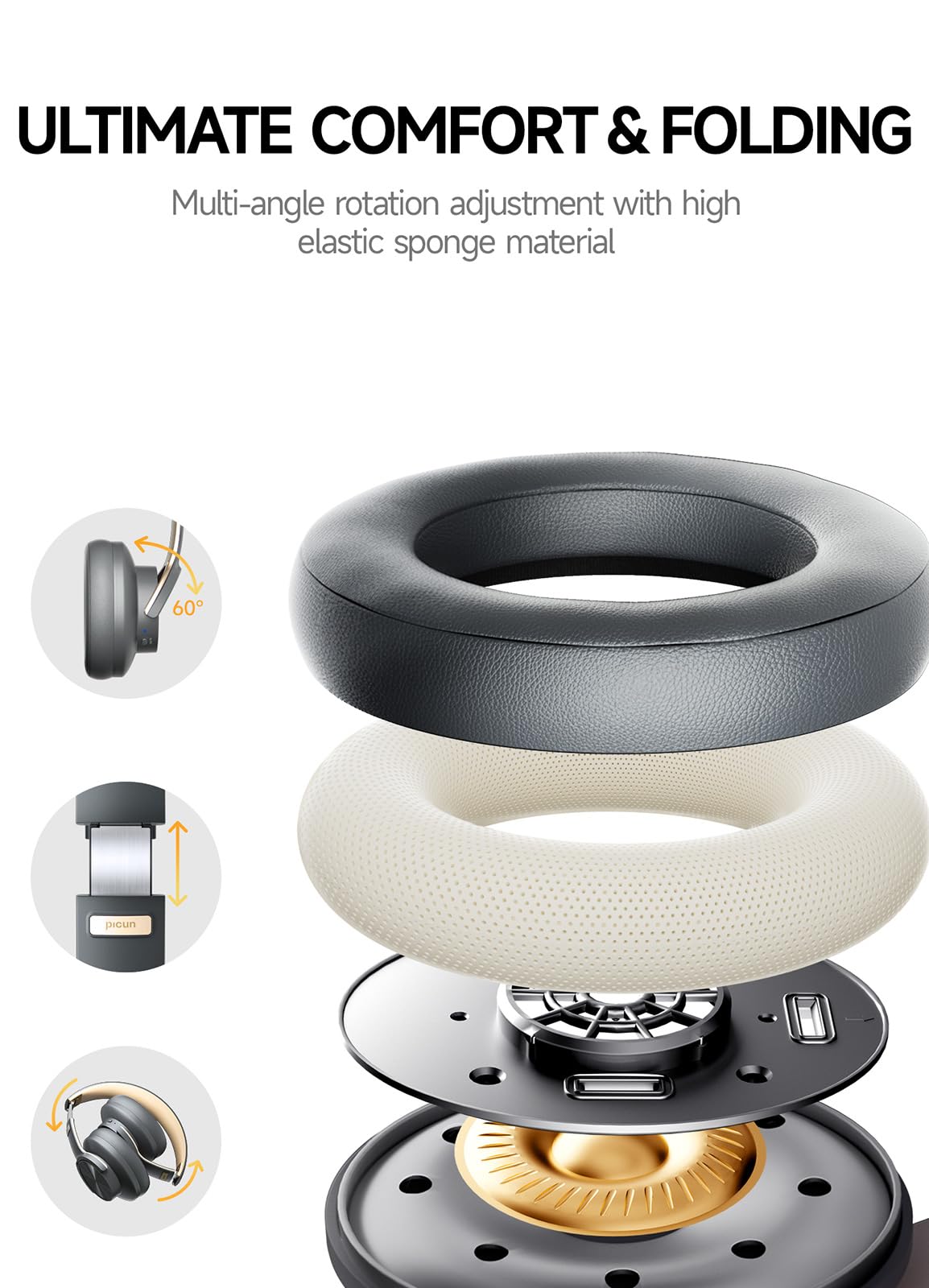 Foto 6 pulgar | Auriculares Bluetooth Picun B8 120h Playtime Con 3 Modos De Ecualización - Venta Internacional