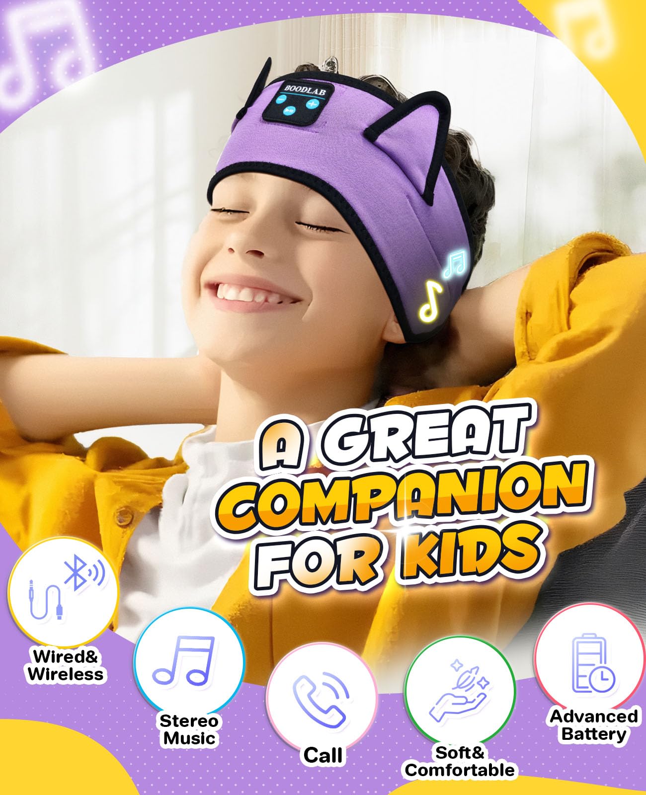 Foto 5 pulgar | Auriculares Inalámbricos para Niños con Diadema Boodlab Bluetooth - Venta Internacional