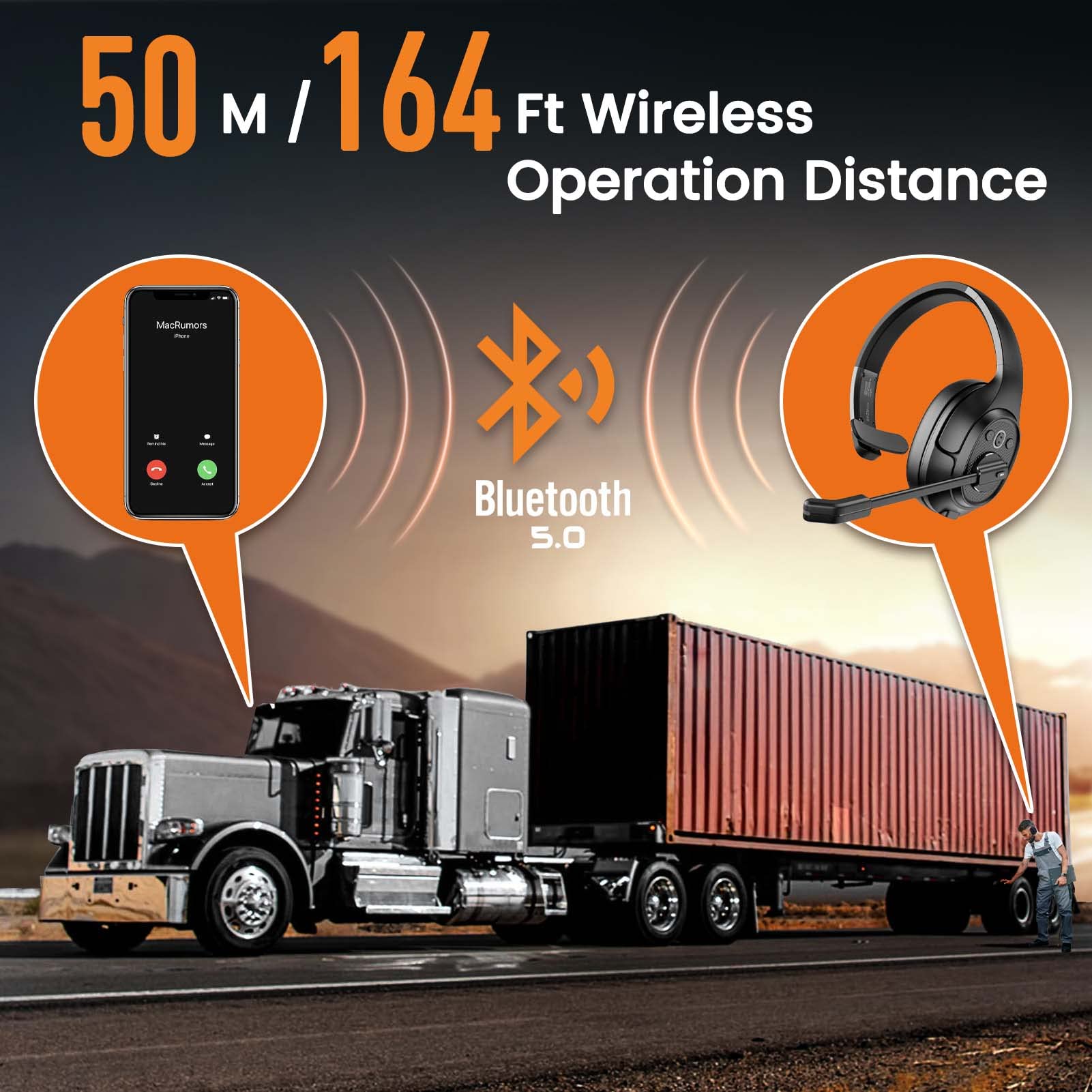 Foto 4 pulgar | Auriculares Bluetooth Eksa Truck Driver Con Micrófono 30h Talk - Venta Internacional.
