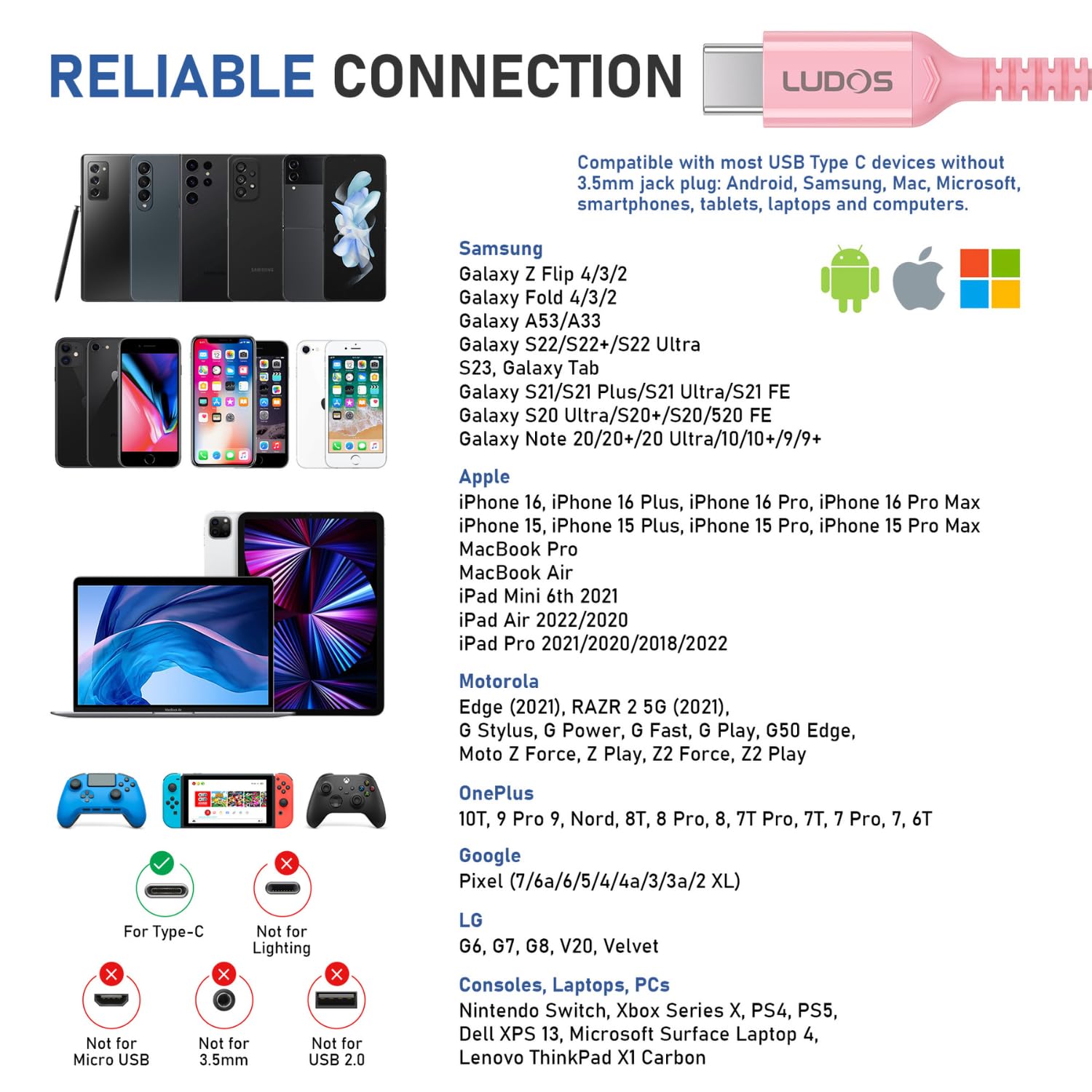 Foto 3 pulgar | Auriculares Usb C Ludos Ferox Con Micrófono Para Iphone Y Galaxy - Venta Internacional.