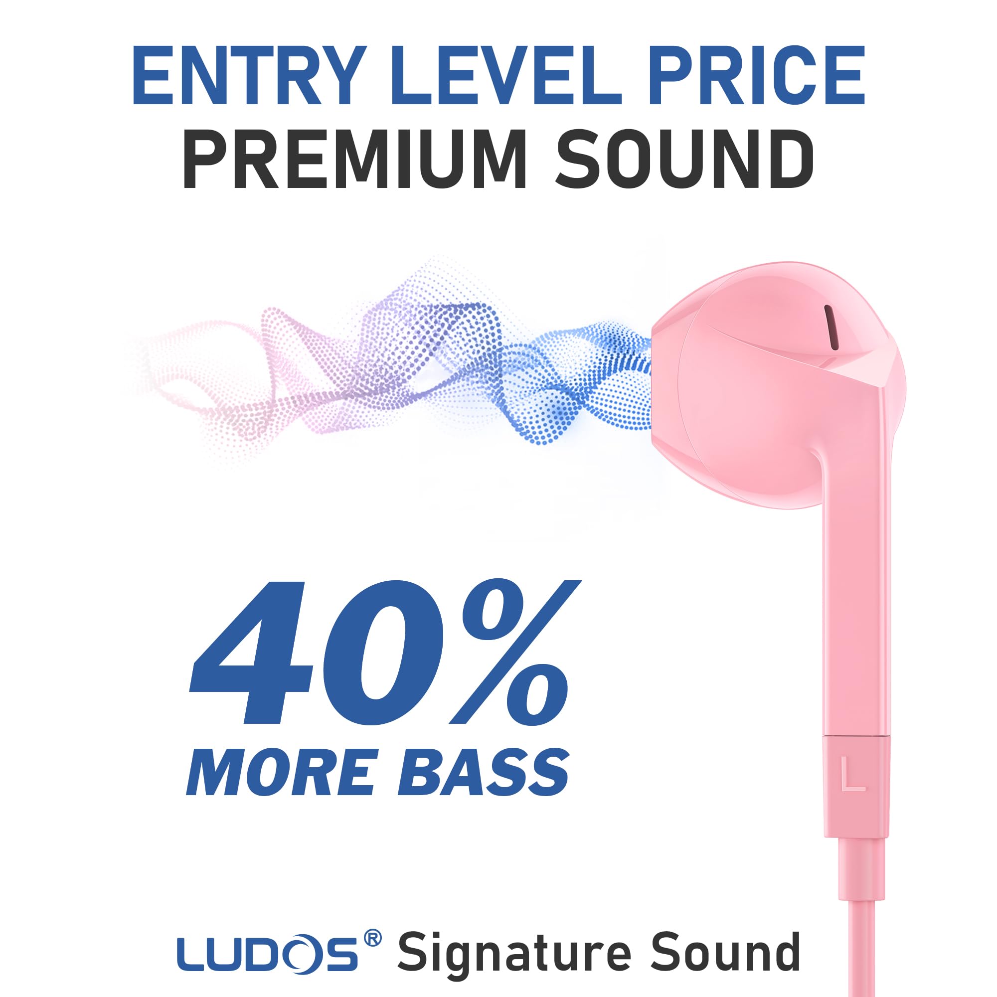 Foto 4 pulgar | Audífonos Alámbricos Ludos con Micrófono-Venta Internacional
