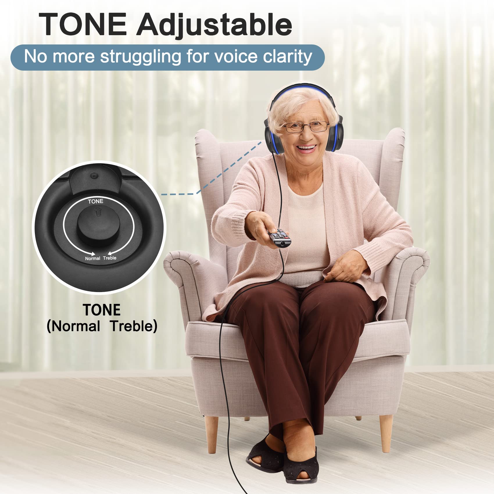 Foto 4 pulgar | Auriculares Simolio con Cable Extralargo para Tv - Venta Internacional