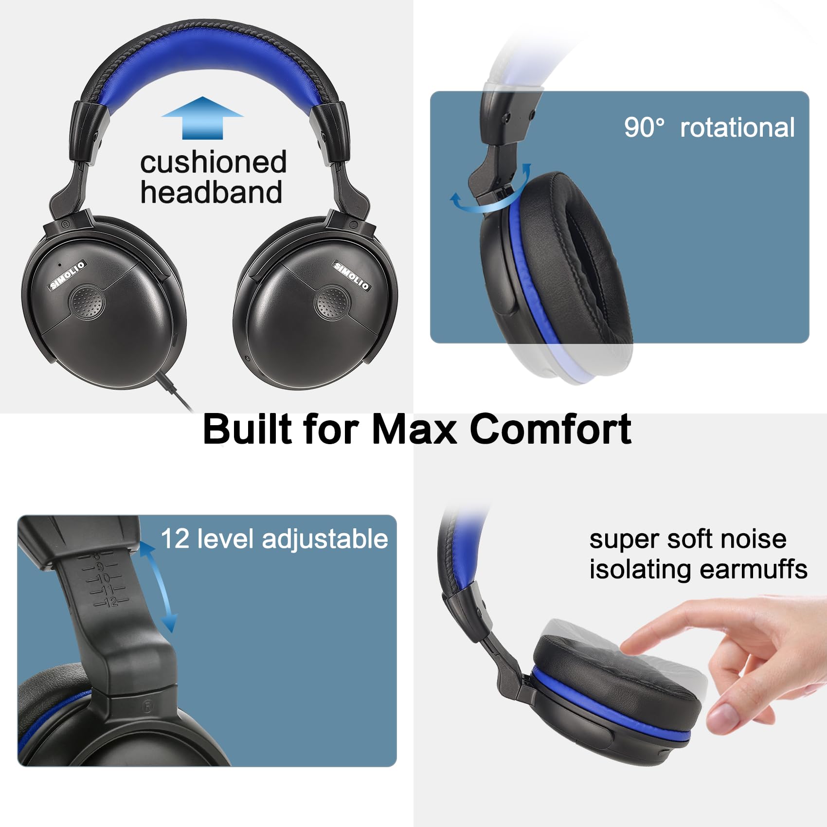 Foto 7 pulgar | Auriculares Simolio con Cable Extralargo para Tv - Venta Internacional