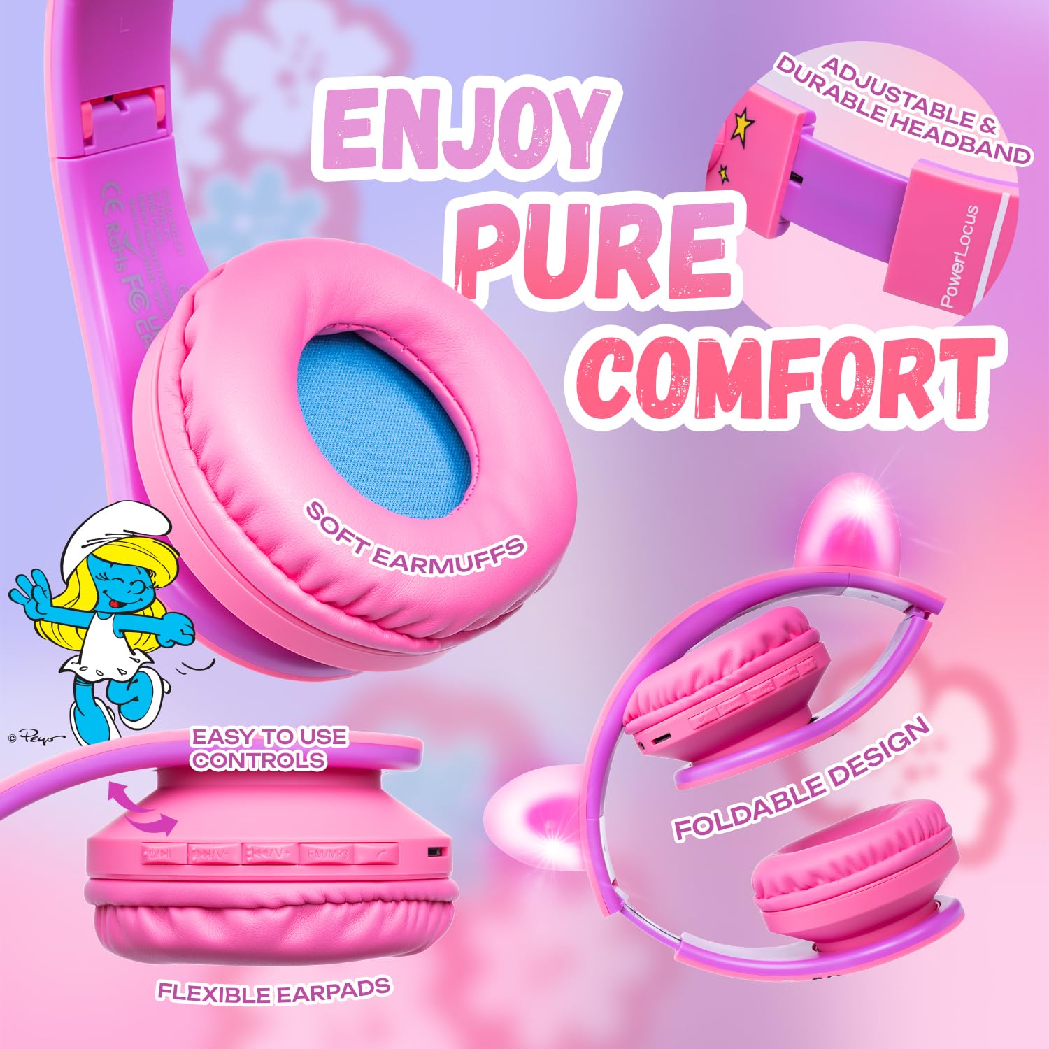 Foto 5 | Auriculares Bluetooth Powerlocus Para Niños Con Micrófono - Venta Internacional.