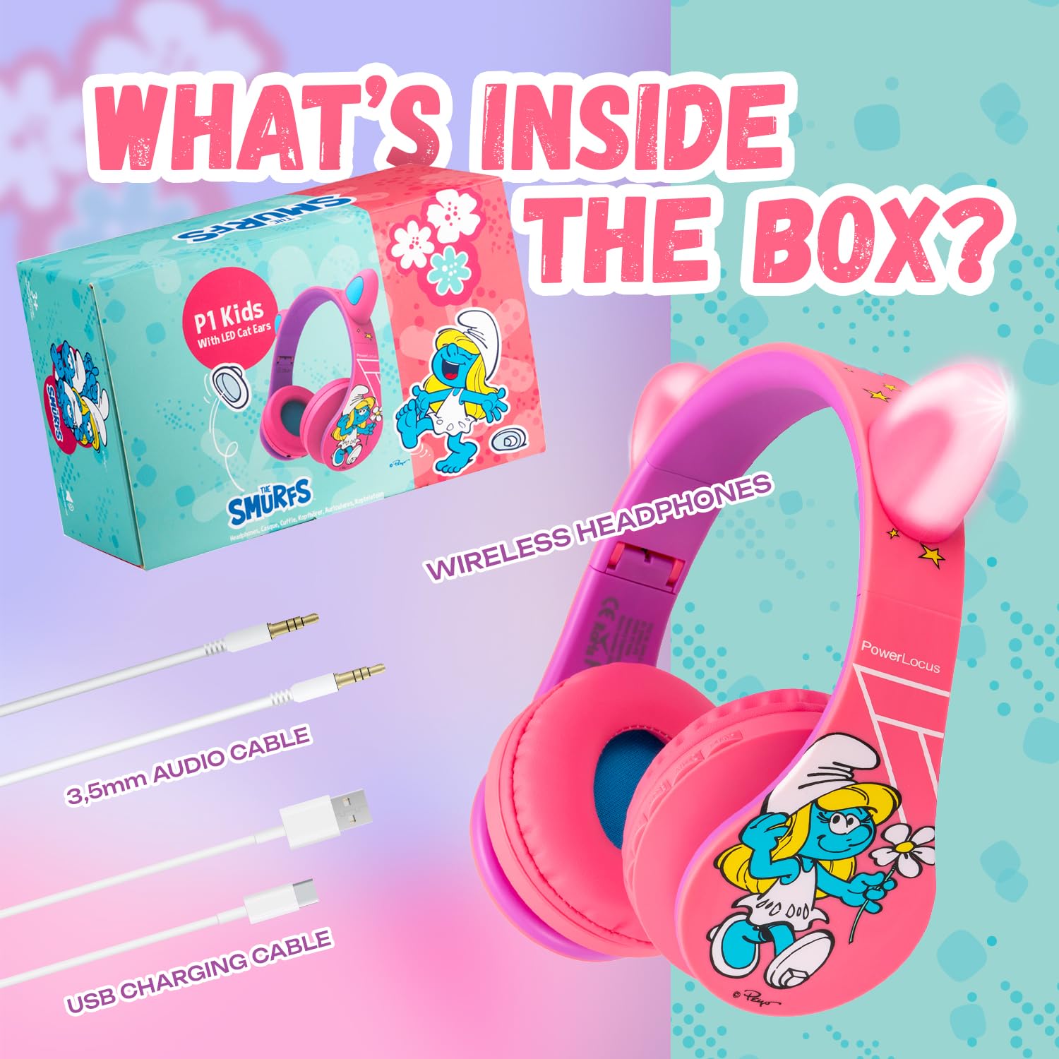 Foto 8 pulgar | Auriculares Bluetooth Powerlocus Para Niños Con Micrófono - Venta Internacional.